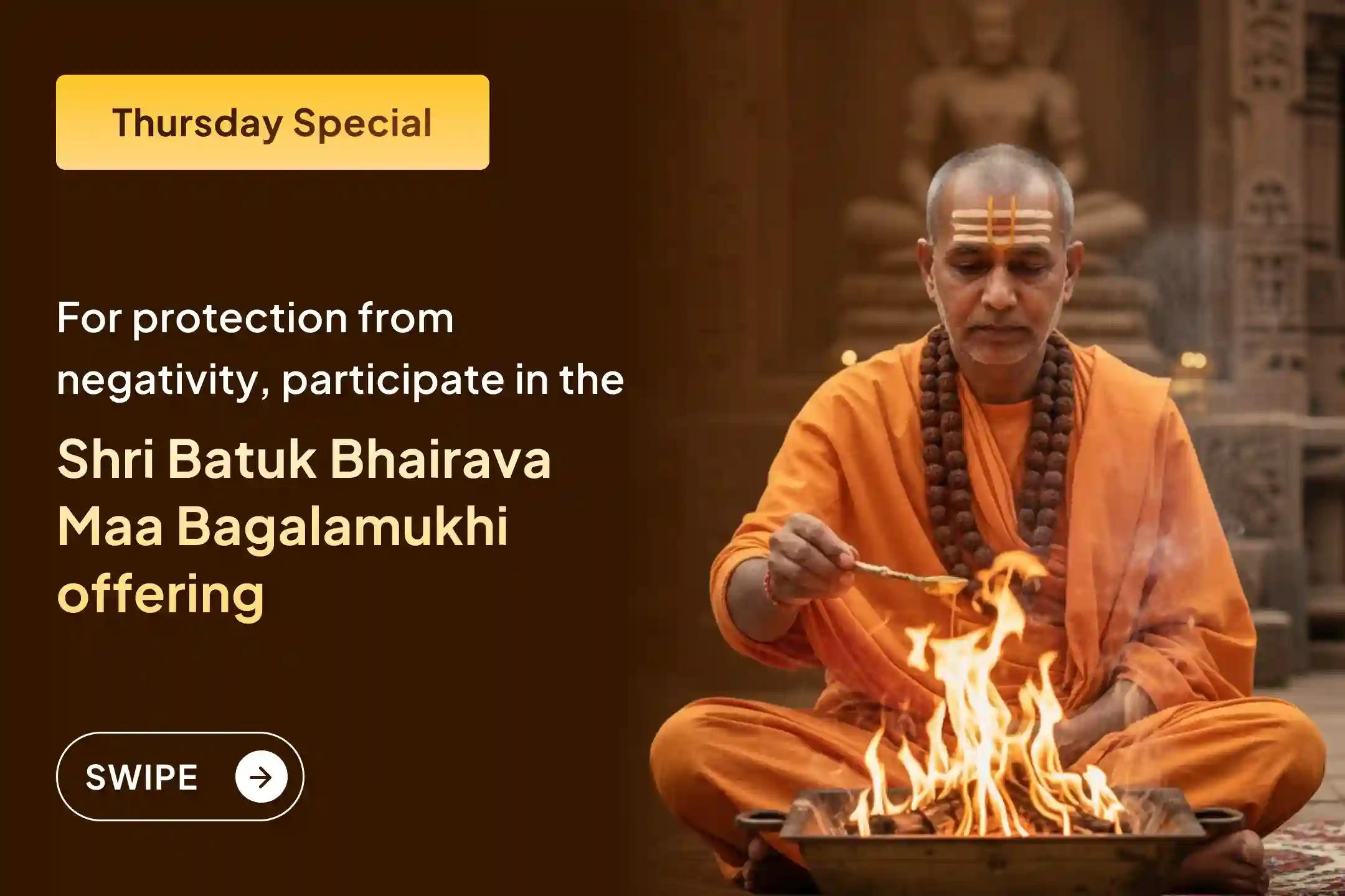 🧿 May the evil eye leave you, so participate in this divine ritual of Shri Batuk Bhairava and Maa Bagalamukhi this Thursday... ✨