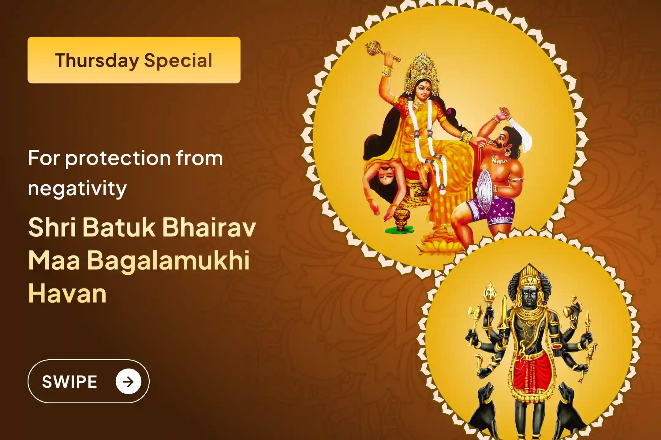  So that the evil eye does not follow you, participate this Thursday in the divine Tantrokta Yagya and Havan of Shri Batuk Bhairav and Maa Bagalamukhi… ✨