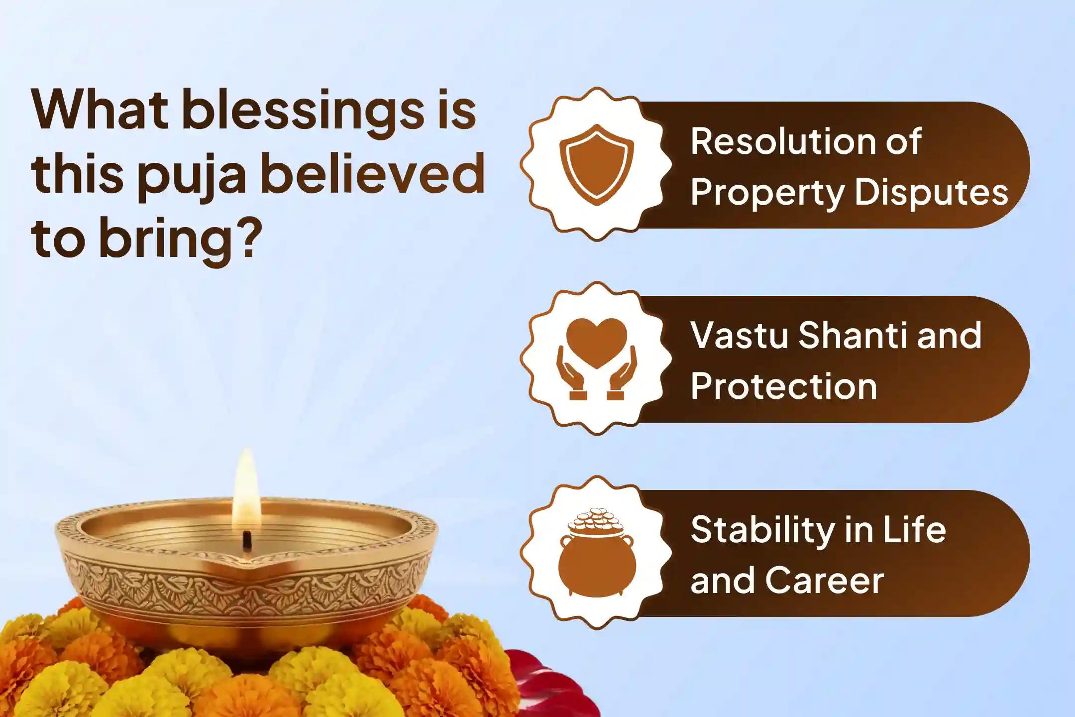 Stuck property deals, legal stress, or unstable homes invoke Maa Varahi with the help of 11 Learnt brahmans to anchor lasting Bhoomi stability.