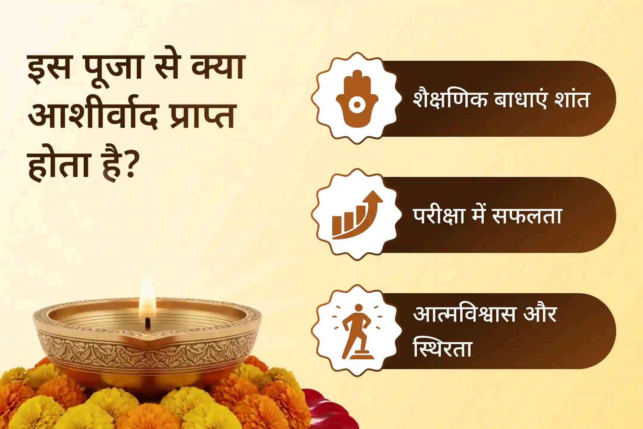 शैक्षणिक और रचनात्मक उत्कृष्टता हवन अनुष्ठान से प्राप्त आशीर्वाद से अपने सीखने की क्षमता, रचनात्मकता और परीक्षा प्रदर्शन को निखारें।🌟