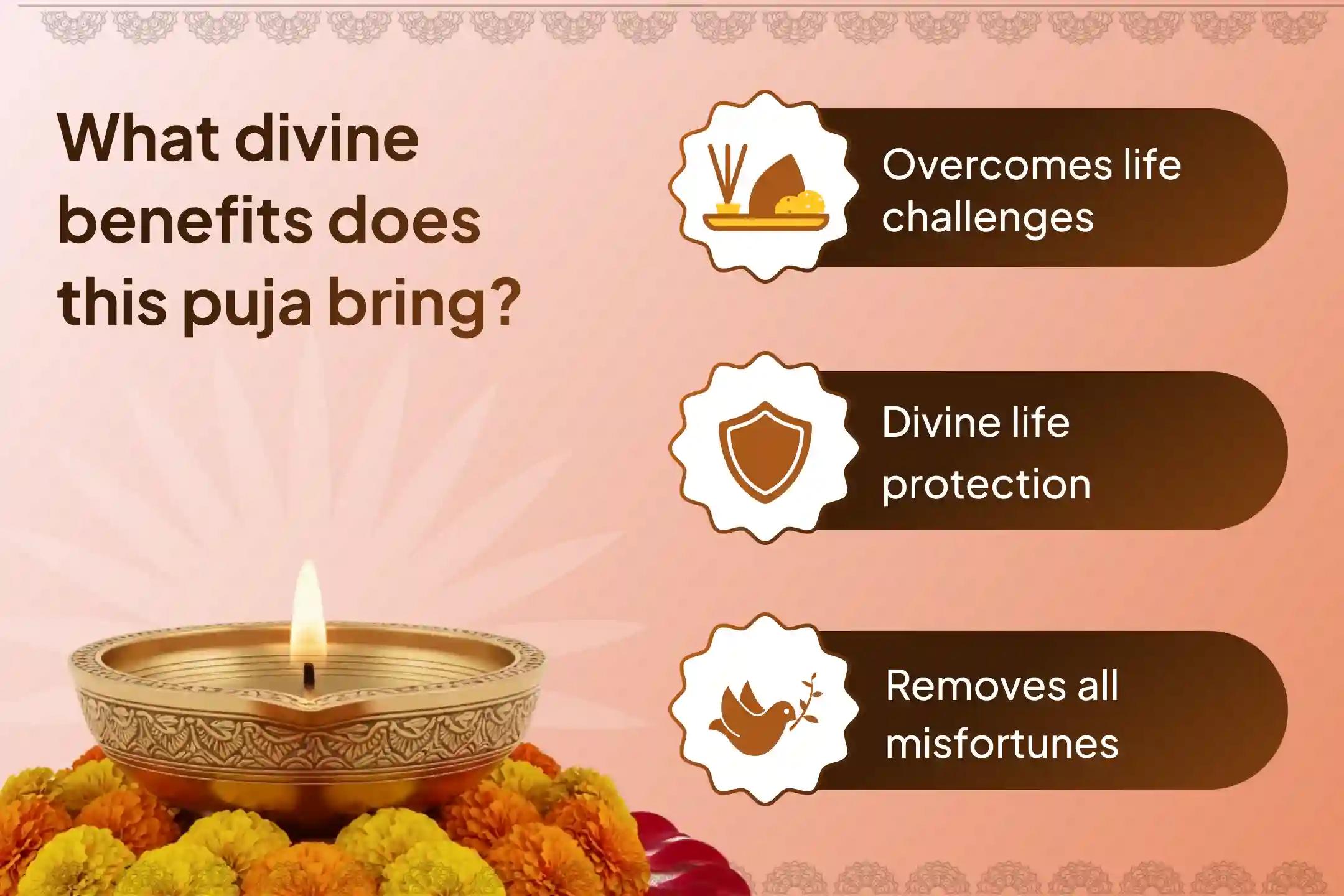 Participate in the Kalashtami Midnight Kaal Bhairav Puja and Abhishekam for protection from challenges and misfortunes in life.