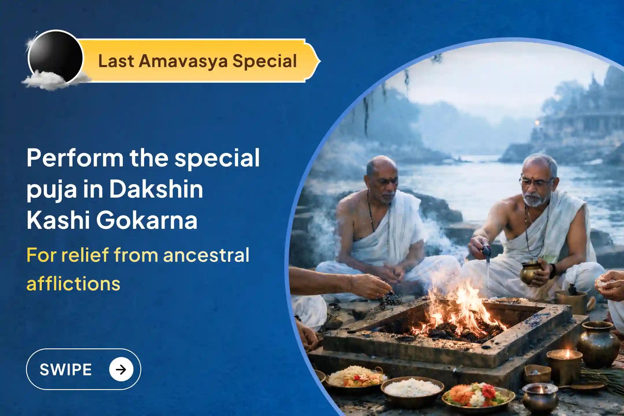 🌿On the Hindu Year’s Last Amavasya, perform Narayan Bali and Tripindi Shradh at sacred Gokarna to release ancestral curses and grant peace to departed souls.
