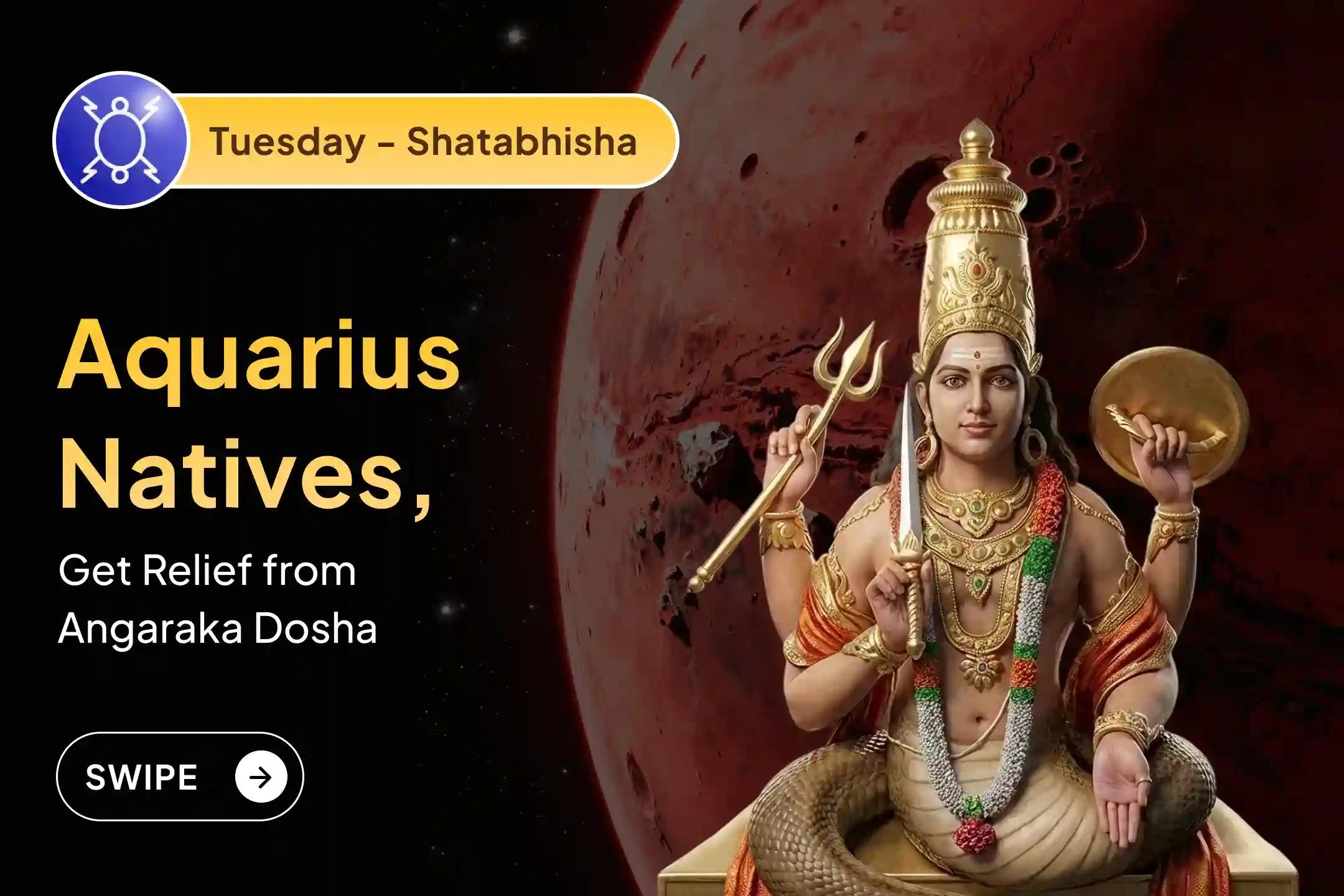 🕉️ Participate in the Angaraka Dosha Special Shanti Puja for the rare alignment of Rahu-Kuja in Kumbha (Aquarius) for protection from sudden, tragic events, legal traps, and neutralizing the Angaraka Dosha effect 🙏