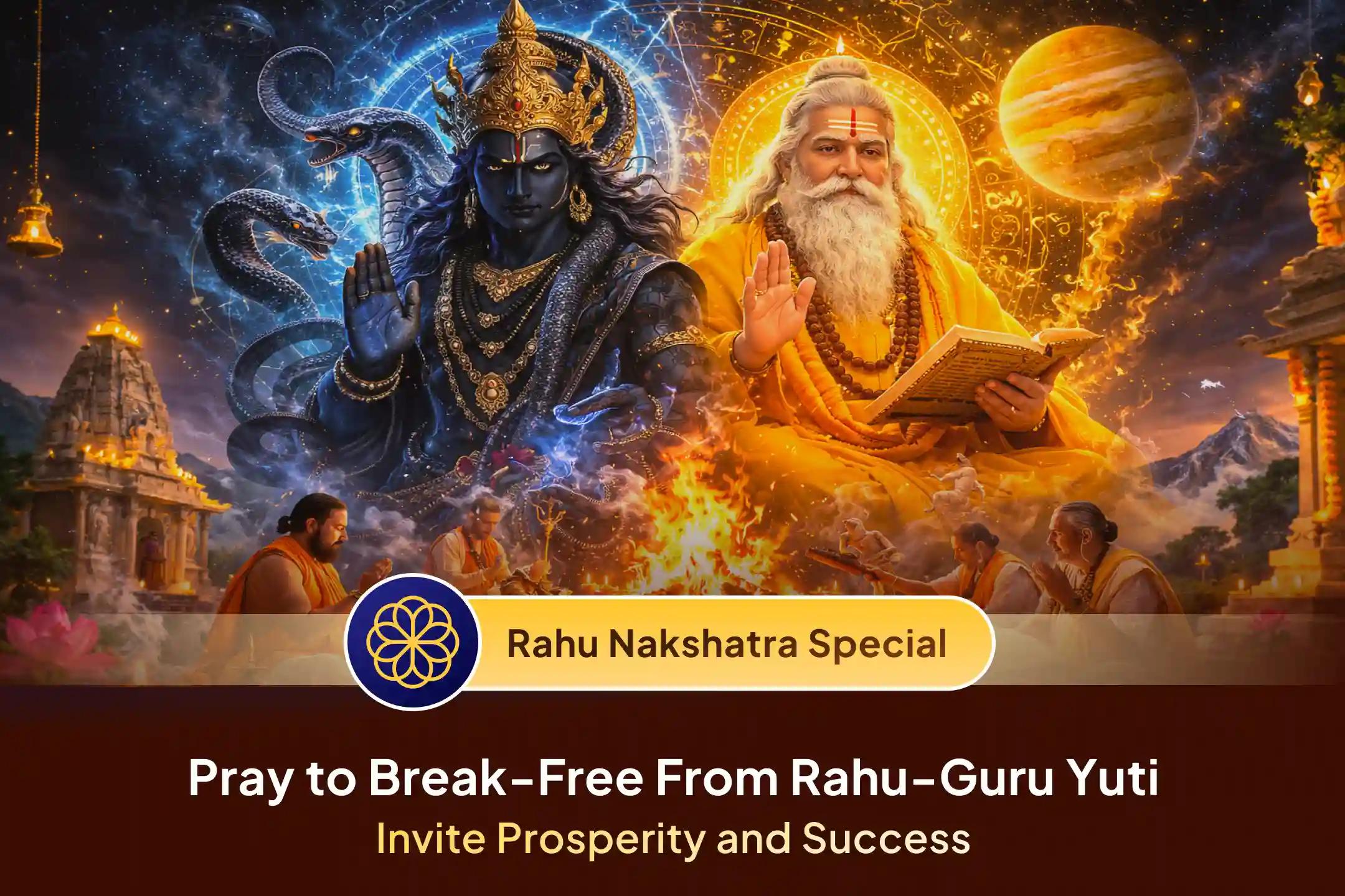 🌙Ardra Nakshatra is ruled by Rahu and considered highly effective for Rahu remedies. Perform Brihaspati–Rahu Dosha Nivaran Puja to restore balance and invite prosperity