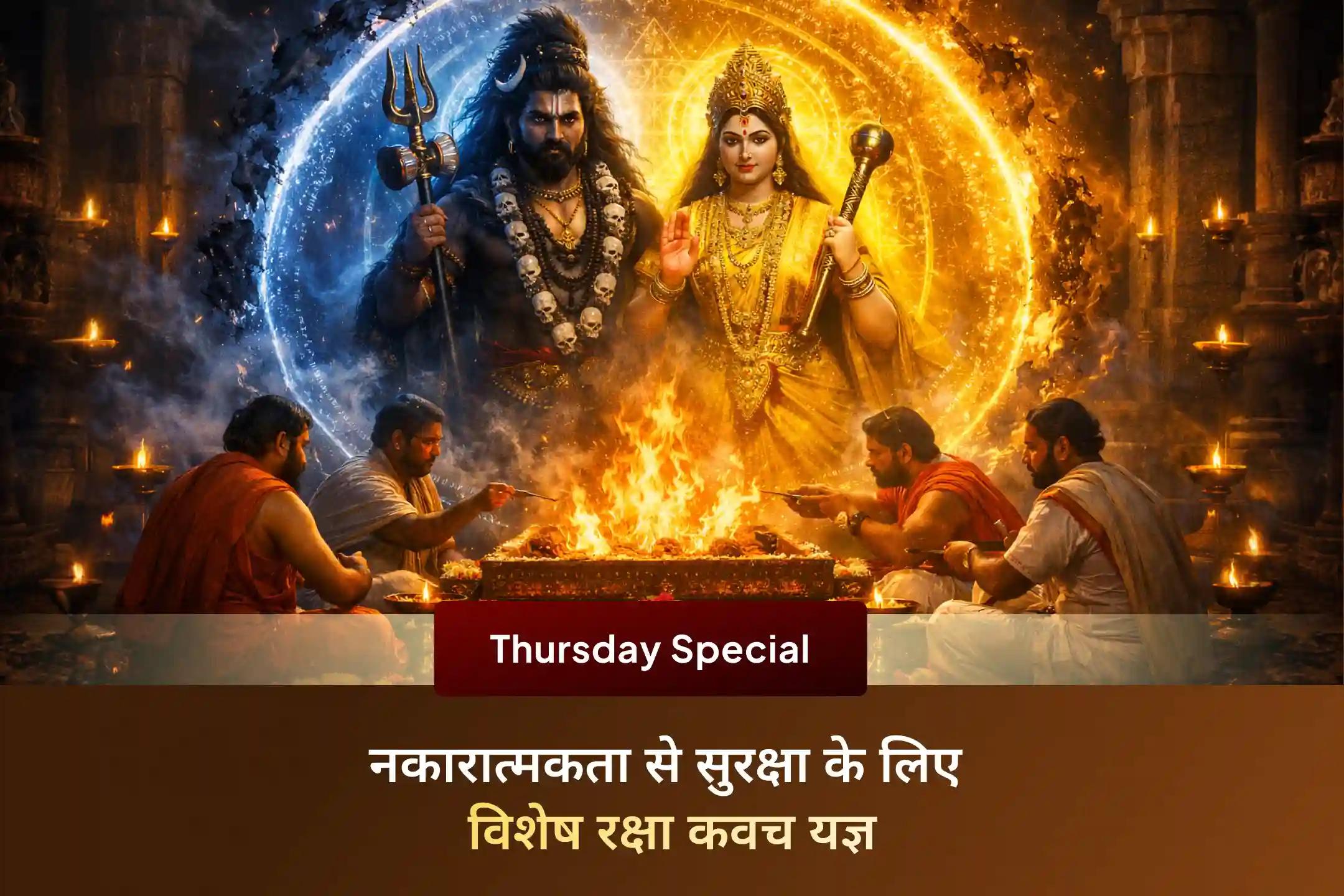 🧿 क्या आप चाहते हैं कि बुरी नज़र आपका पीछा न करे? तो इस गुरुवार श्री बटुक भैरव और माँ बगलामुखी के दिव्य यज्ञ और हवन में भाग लें और जीवन में सुरक्षा व सकारात्मक ऊर्जा का आशीर्वाद प्राप्त करें। ✨