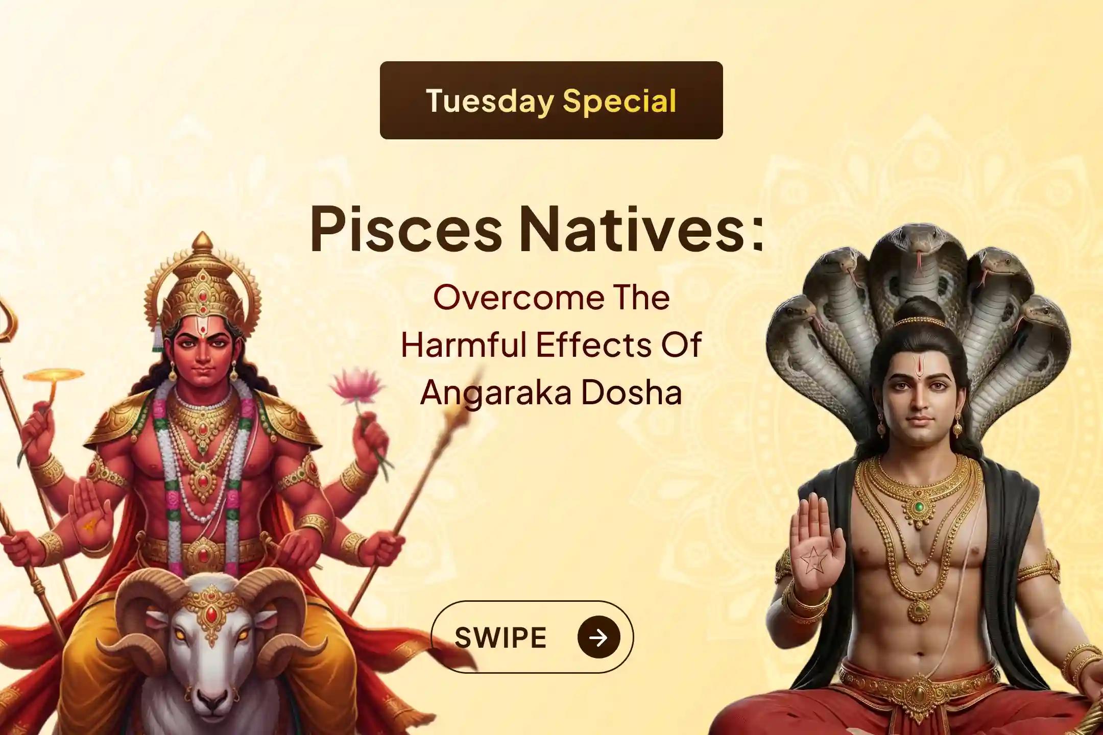 🕉️ Participate in the Angaraka Dosha Meena (Pisces) Rashi Special Shanti Puja during the rare alignment of Rahu-Kuja in Kumbha (Aquarius), for protection from sudden financial or health-related losses and neutralizing the angaraka dosha effect🙏