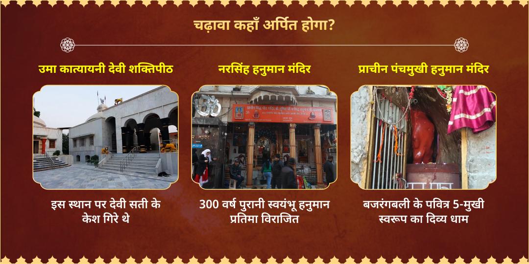 नवरात्रि षष्ठी-मंगलवार महायोग देवी कात्यायनी अंगरक्षक वीर हनुमान चढ़ावा 