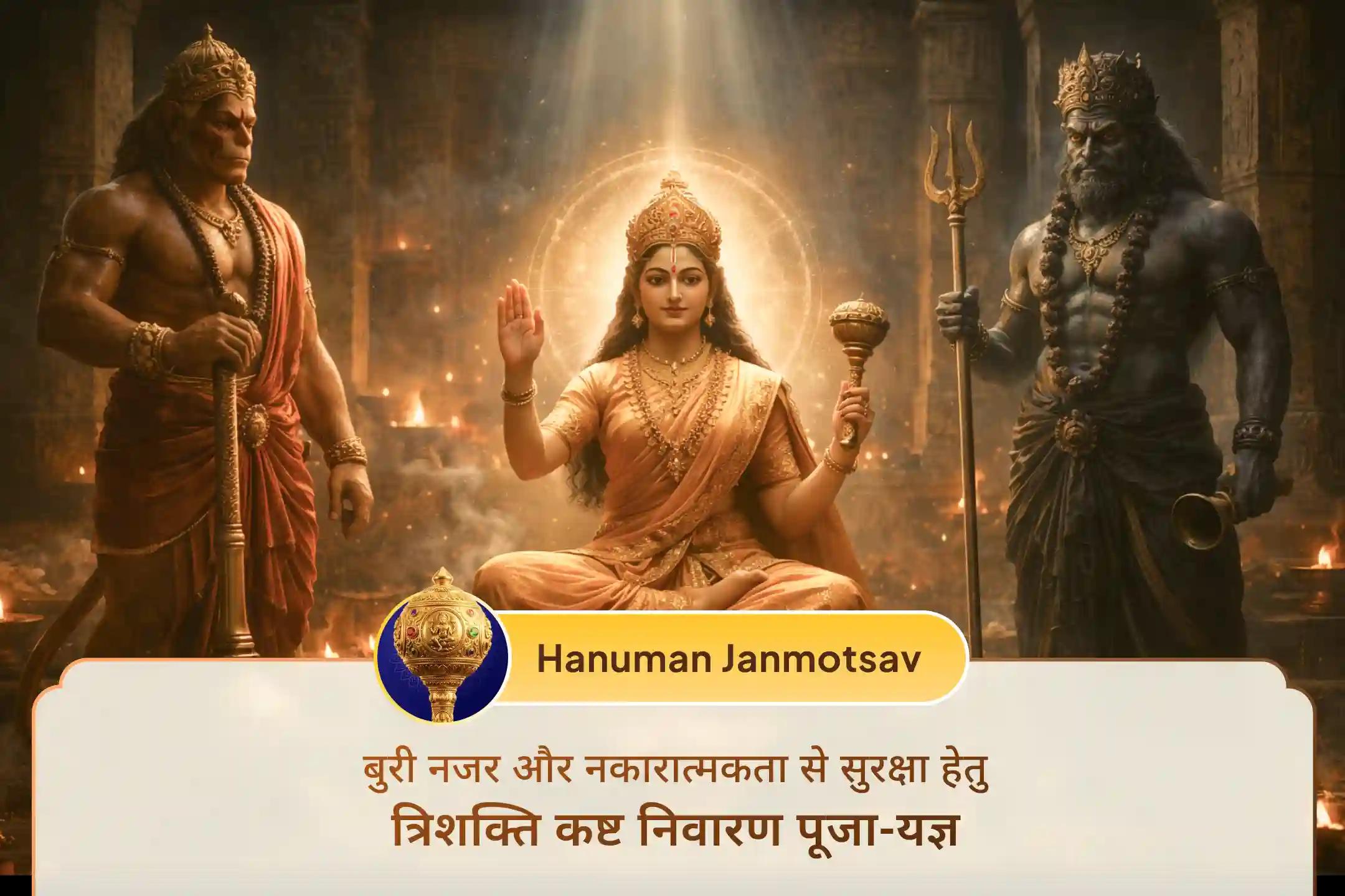 जब हनुमान, भैरव और बगलामुखी की संयुक्त कृपा मिलती है, तो कोई भी बाधा टिक नहीं पाती। इस हनुमान जयंती त्रि-शक्ति का पूर्ण आशीर्वाद प्राप्त करें।