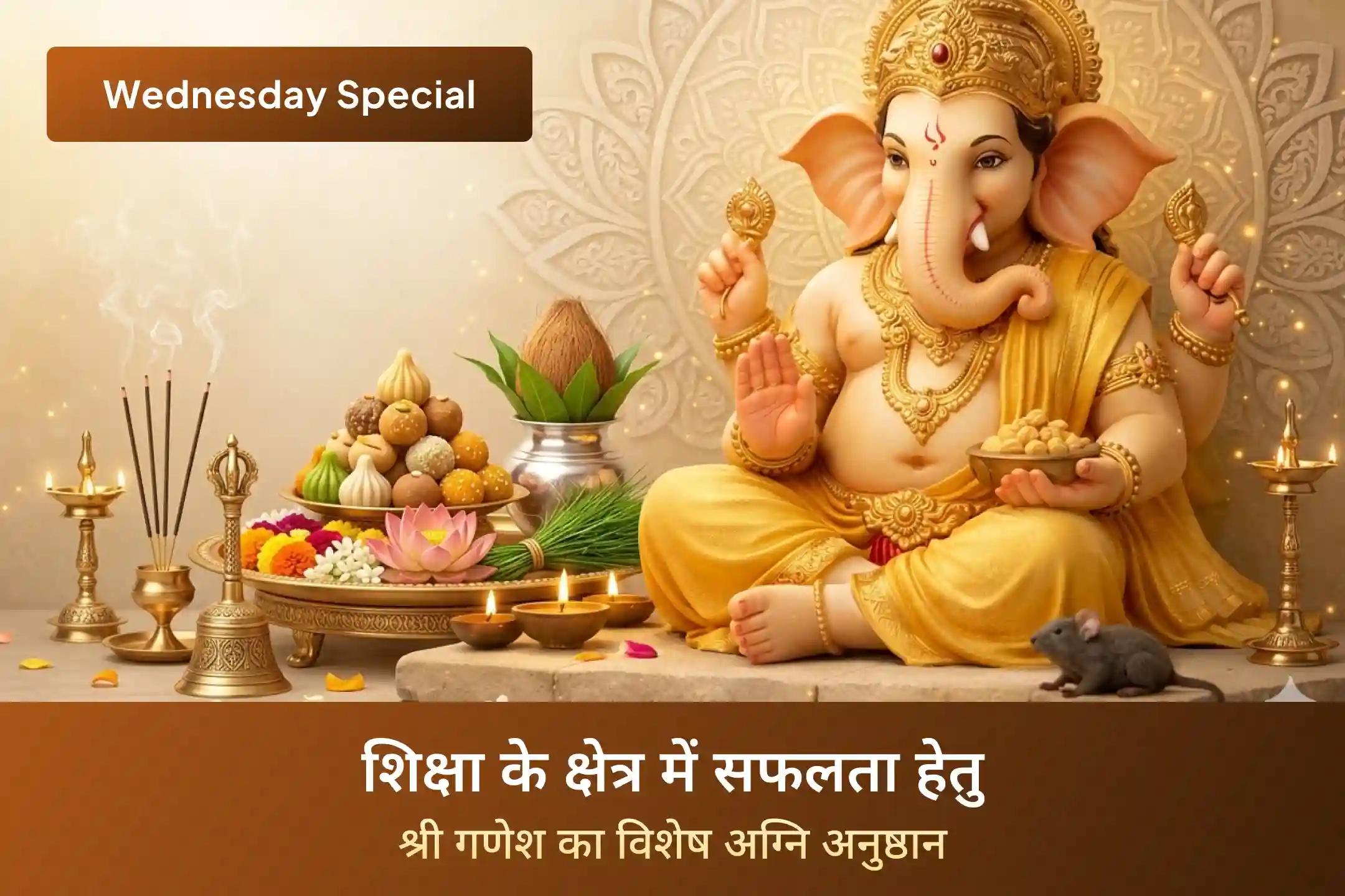 अपनी रचनात्मक क्षमता में बढ़ोतरी करने, परीक्षा में अच्छे परीणाम का आशीर्वाद पाने और अपनी कौशल क्षमता को निखारने के लिए इस विशेष अग्नि अनुष्ठान से जुड़ें और भगवान श्री गणेश की कृपा प्राप्त करें।