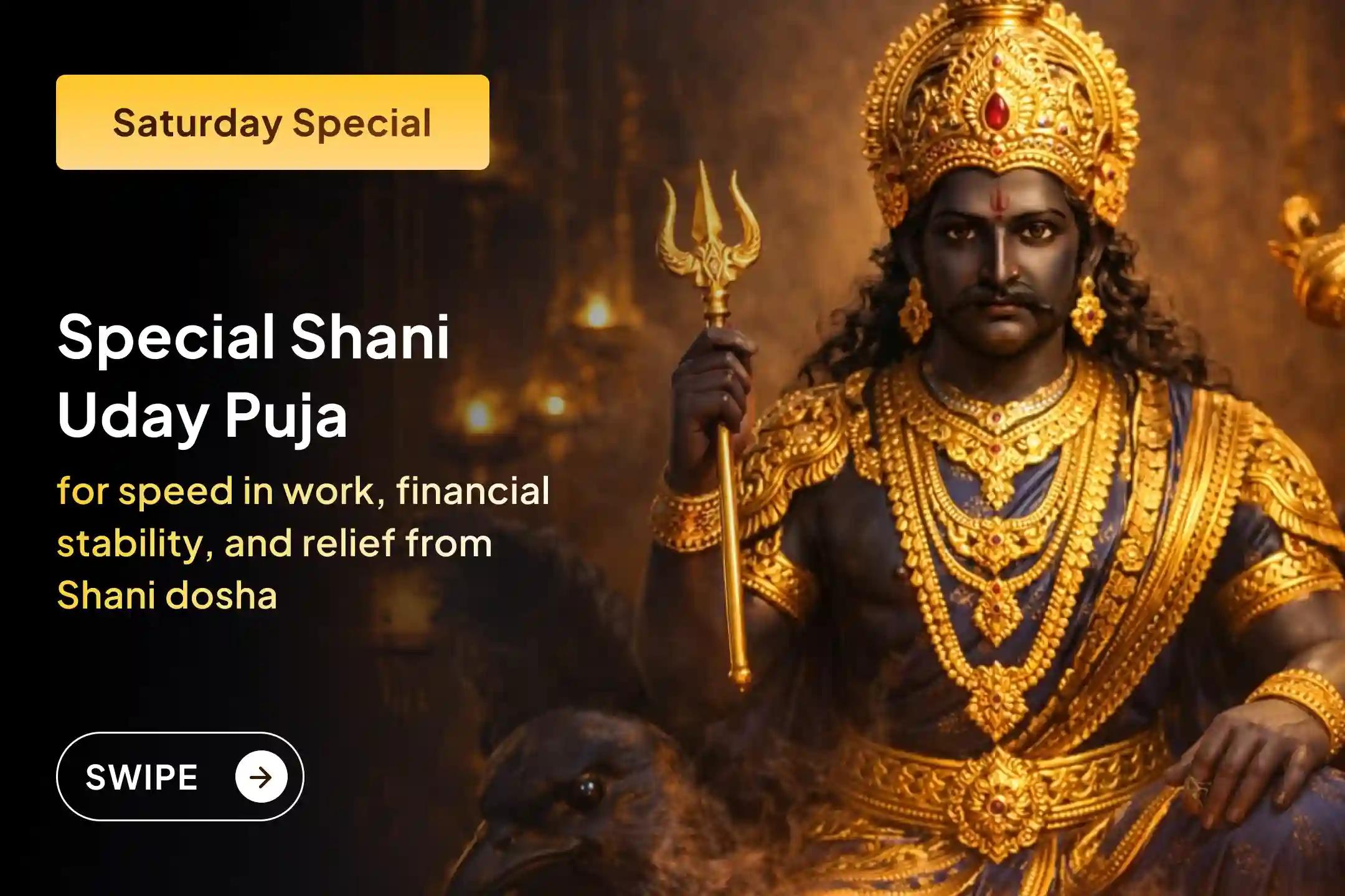 🪐 Shani Uday can open new paths of progress in life. To get relief from Shani doshas, increase speed in your work, and gain financial stability, join this special Shani ritual this Saturday. 🪐