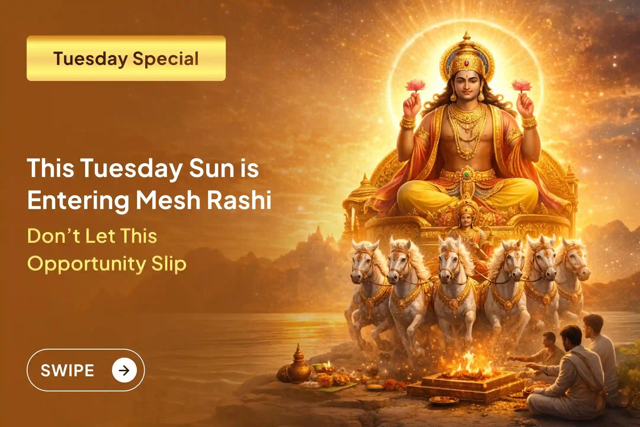 ✨ Are you working hard but still waiting for the promotion or respect you deserve? This Mesha Sankranti, the rising energy of Lord Shri Surya Narayan can open the doors to your success.