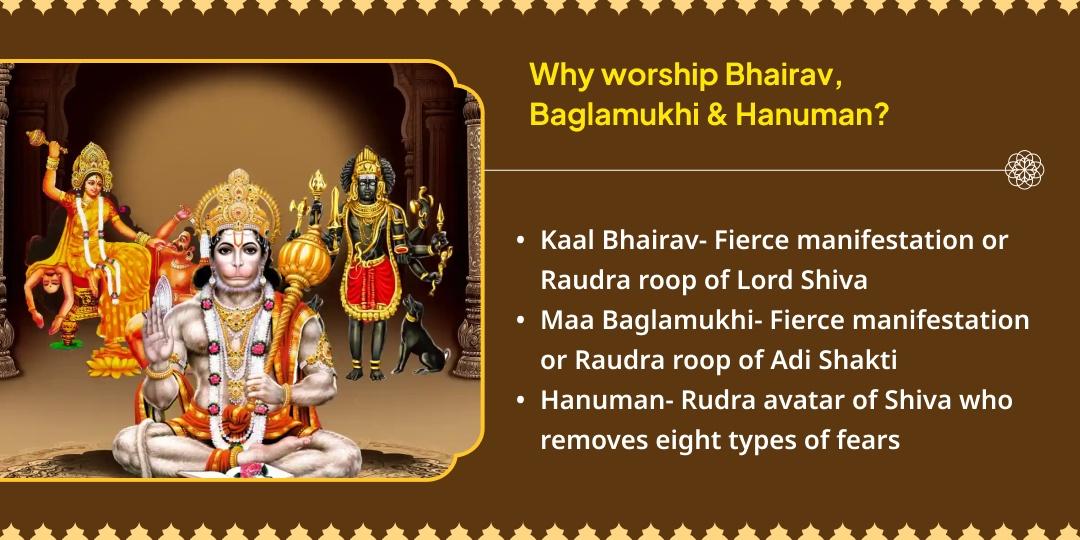 Maa Baglamukhi, Kaal Bhairav and Hanuman Chadhava