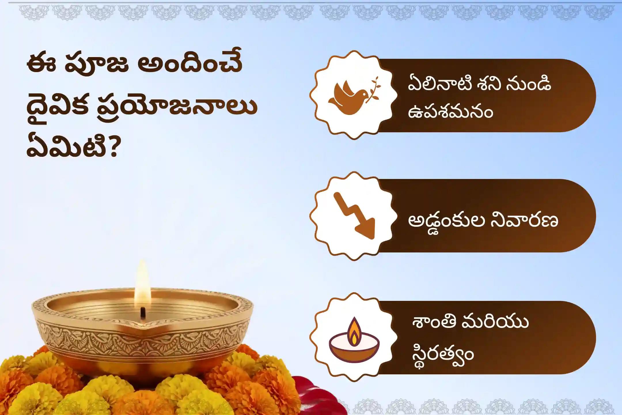 ఏలినాటి శని కారణంగా ఏర్పడే ఆందోళన, ఆర్థిక సమస్యలు, కుటుంబ సమస్యల నుంచి ఉపశమనం పొందేందుకు  శనివారం నాడు జరిగే మేషరాశి ఏలినాటి శని ప్రత్యేక శాంతి పూజలో పాల్గొనండి