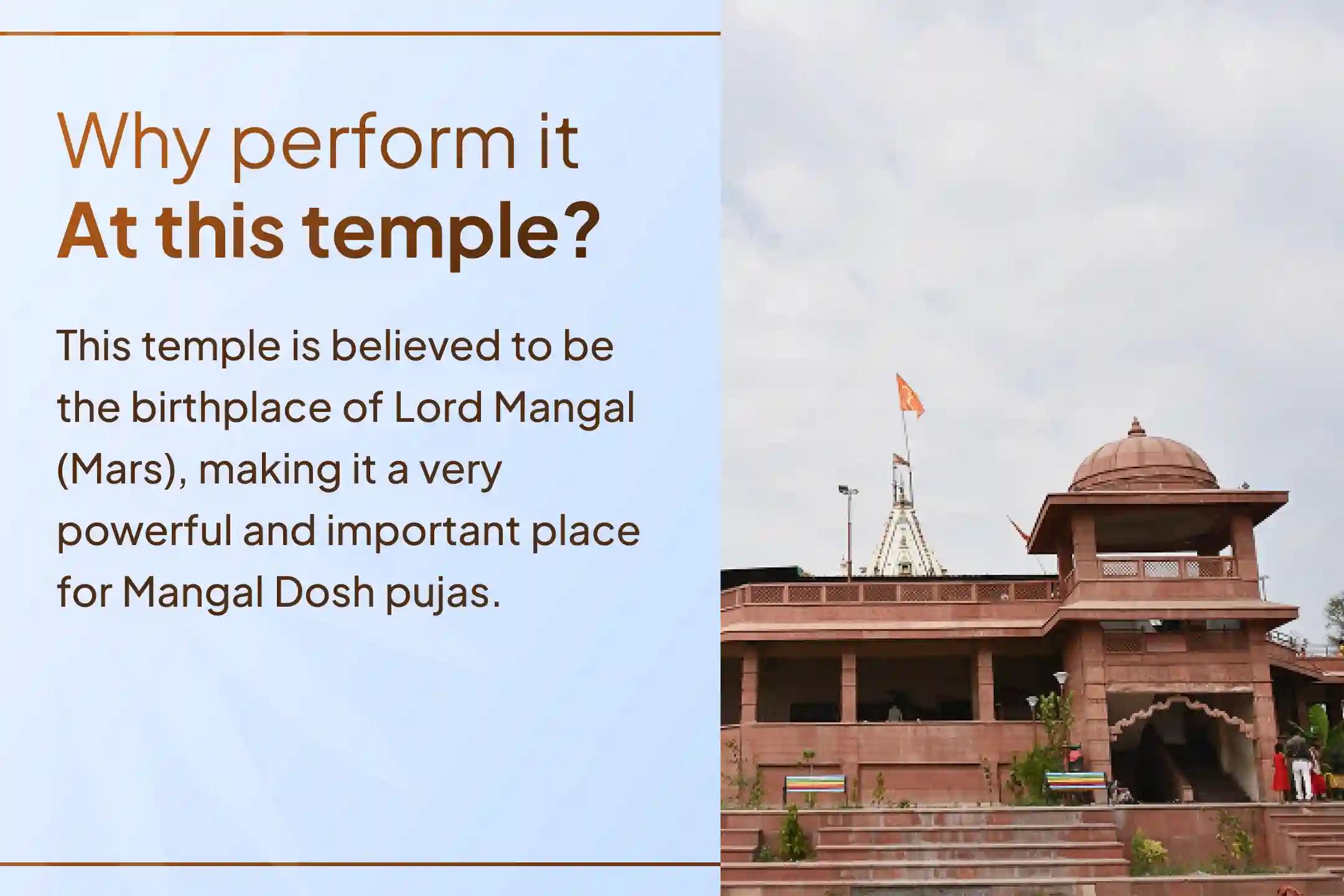 🔱 At the Divine Birthplace of Lord Mangal, Perform Bhaat Puja and Mahabhishek to Seek Relief from Manglik Dosha and Blessings for a Blissful Married Life. 🌸