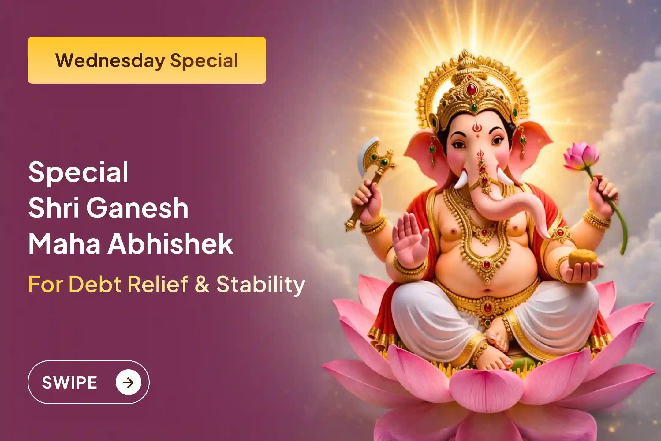 🌟Are you troubled by rising debt and financial instability? Participate in this special Sugarcane Juice Abhishek through Sri Mandir and experience the blessings of Lord Ganesh for smooth financial flow and balance.