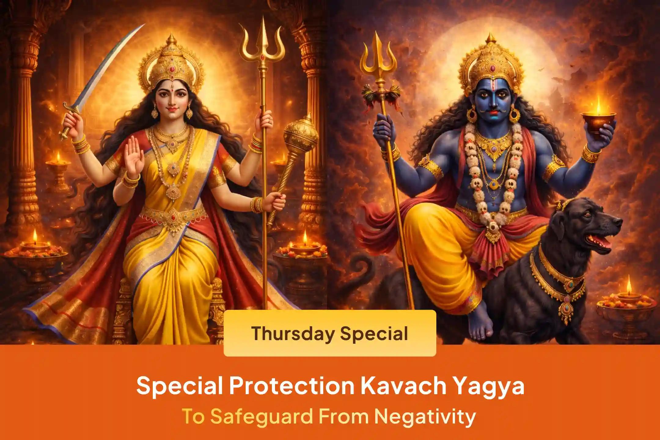 🧿 Do you want protection from the evil eye and negative influences? Participate this Thursday in the divine yagya and havan of Shri Batuk Bhairav and Maa Bagalamukhi to receive blessings of protection and positivity in life. ✨