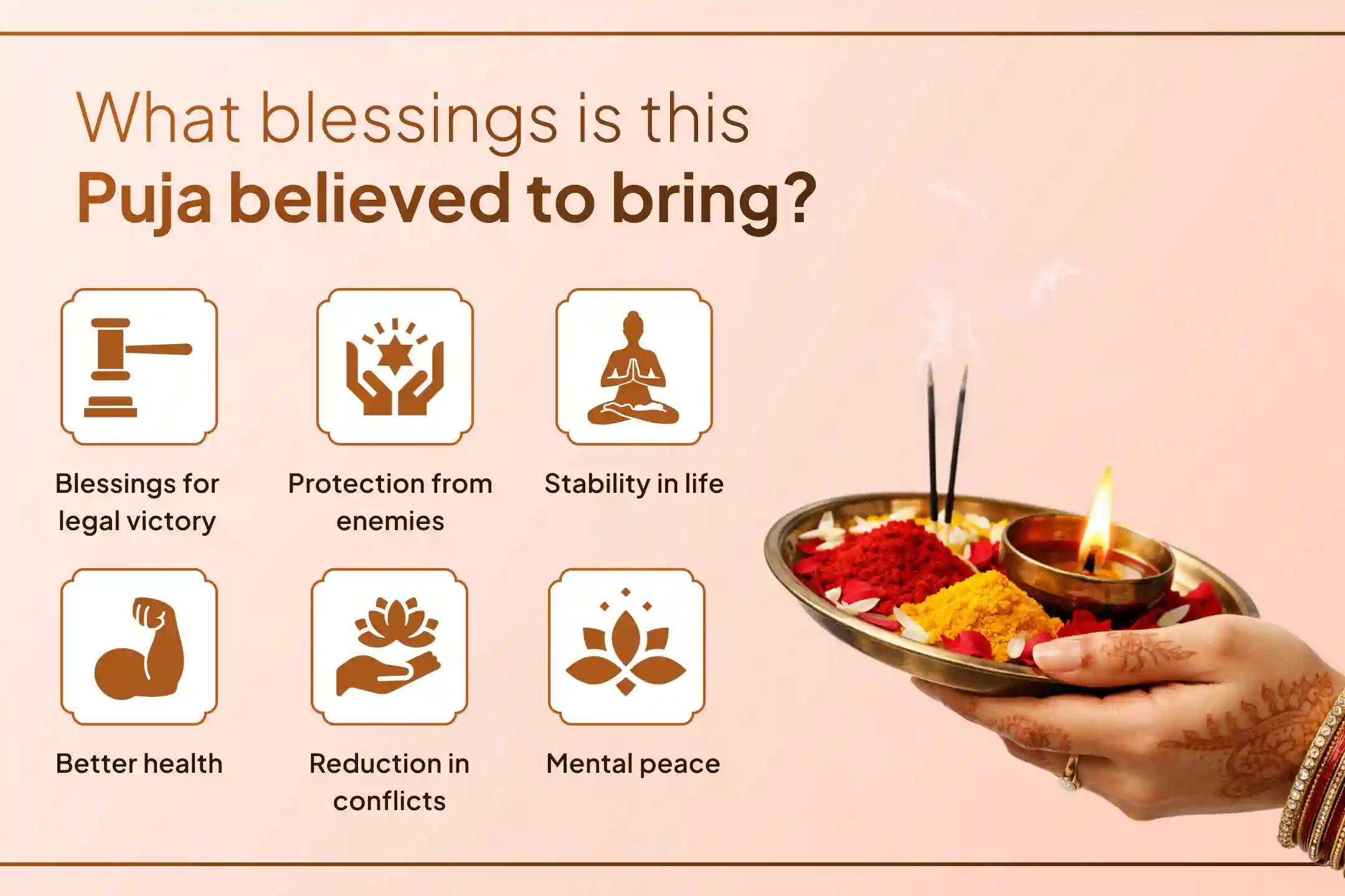 🔱 On Bagalamukhi Jayanti, receive the divine blessings of all 10 Mahavidyas! Through the 10 Mahavidya Puja and Havan, seek relief from recurring health issues, court cases, and disputes.