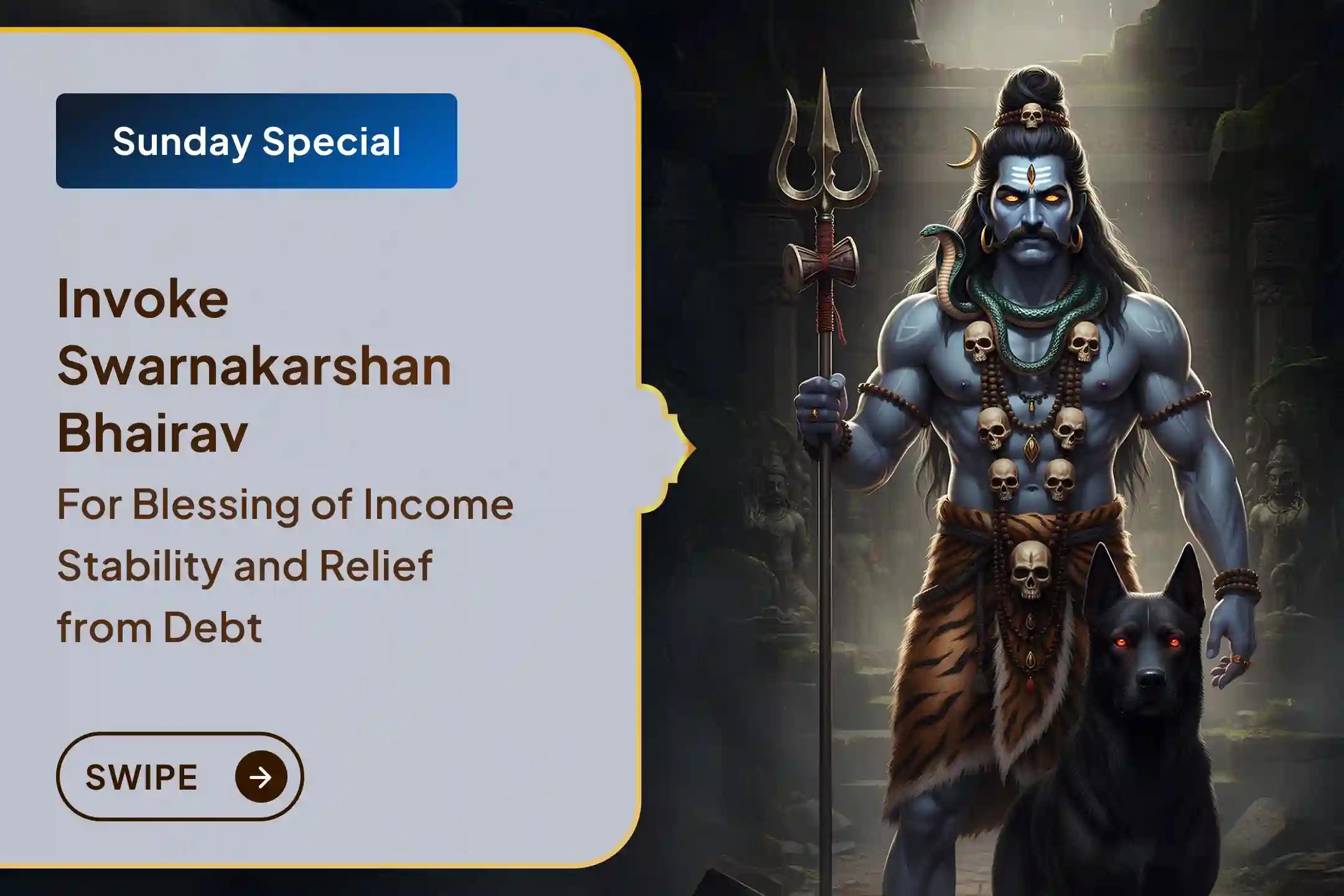 🕉️ Debt is not always financial - it is often karmic. This Sunday Invoke Swarnakarshan Bhairav in Ujjain for relief, protection, and stable income.