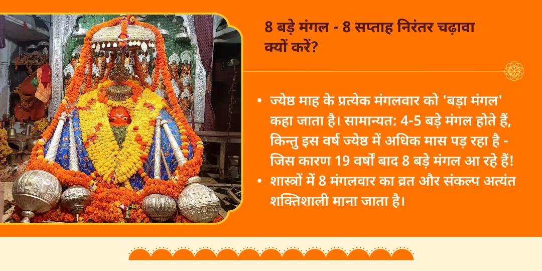 8 बड़े मंगल हनुमान गढ़ी अयोध्या चढ़ावा संकल्प