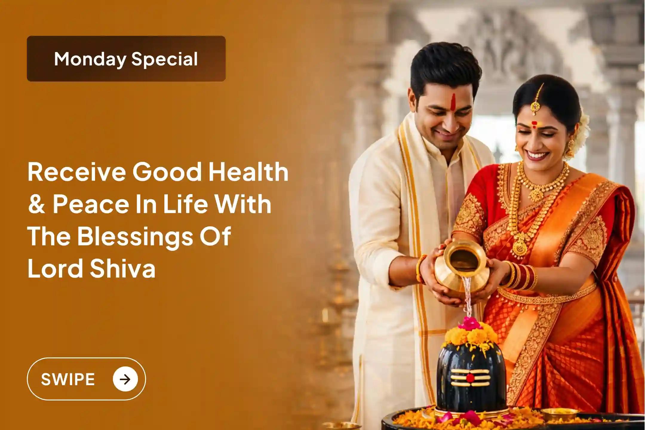 Are you troubled by recurring health issues, mental fatigue, or lack of energy? This Monday, seek balance, strength, and longevity in life through the Health and Wellness Special Puja dedicated to Lord Shiva. 🙏