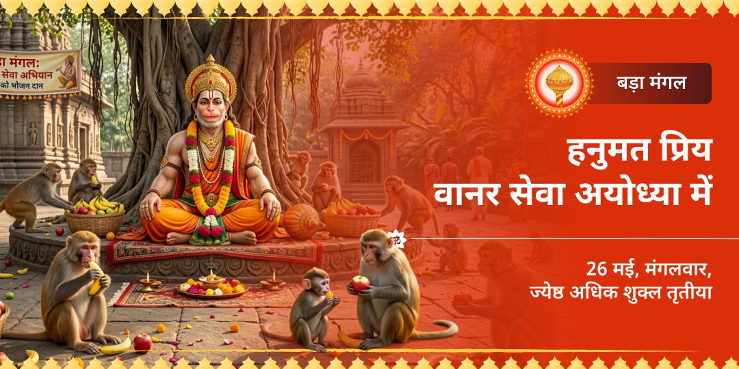 बड़ा मंगल हनुमत प्रिय वानर सेवा अयोध्या में 