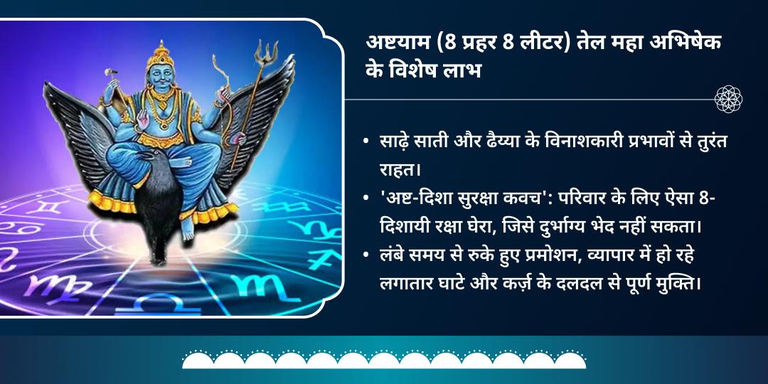 शनि जयंती-शनि अमावस्या 8 प्रहर 8 लीटर तेल महा अभिषेक