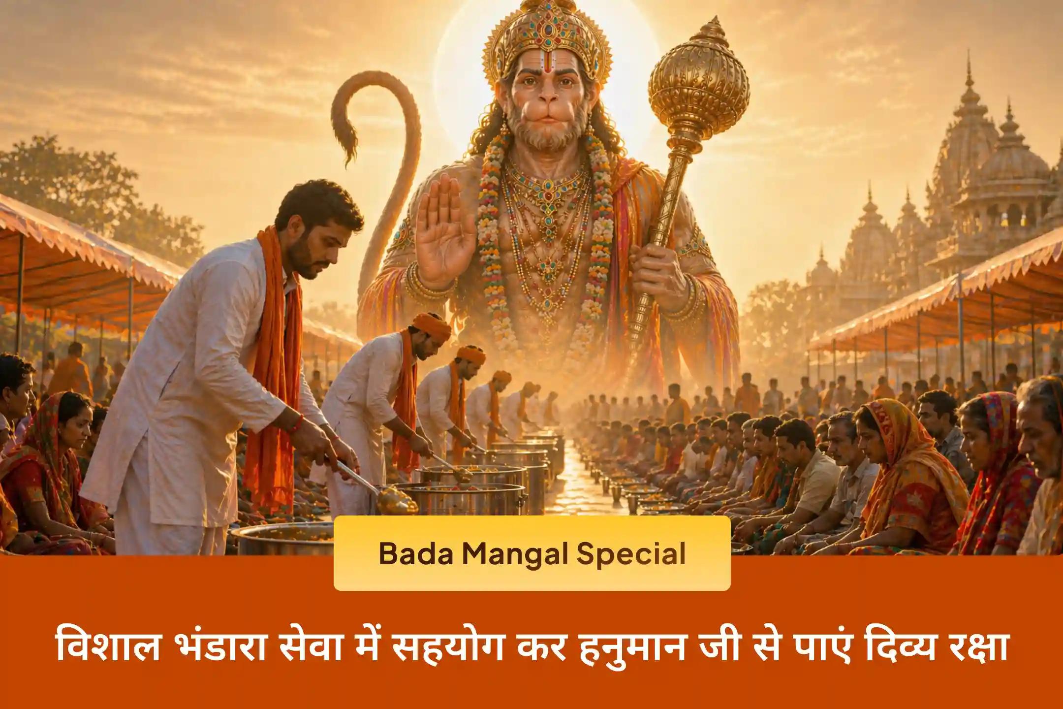 भक्ति, सेवा और विश्वास का अद्भुत दिन - साल का पहला बड़ा मंगल! इस शुभ अवसर पर अलीगंज हनुमान मंदिर में सुंदरकांड पाठ और पहला विशाल भंडारा सेवा में सहयोग कर पाएं हनुमान जी की कृपा से हर परेशानी से राहत।