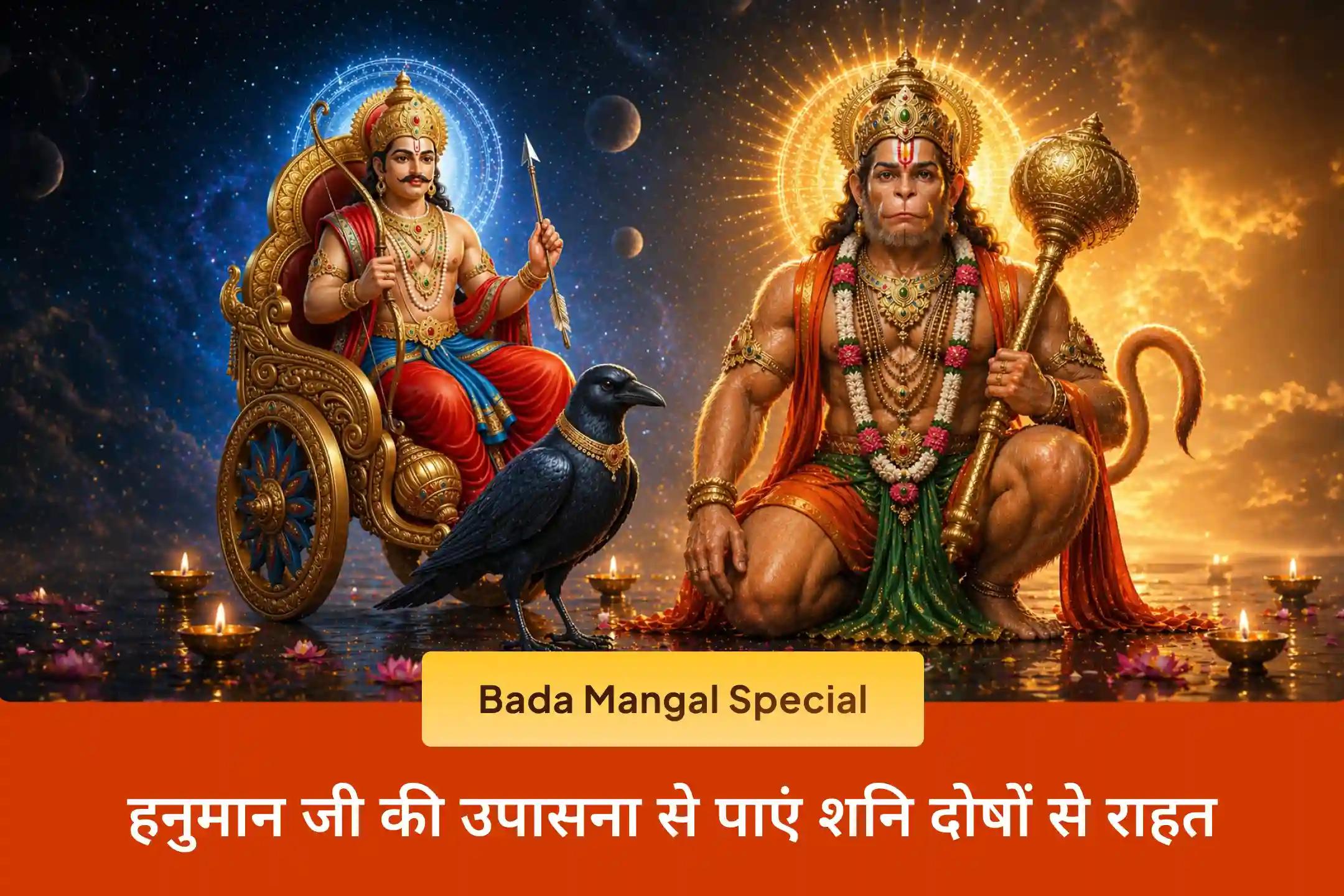 🔱 पहले बड़ा मंगल पर 51 ब्राह्मणों के साथ इस विशेष शनि-हनुमान महापूजा में जुड़कर पाएं हनुमान जी की अडिग रक्षा से शनि दोषों से राहत व शनि देव की शांत कृपा से बाधाओं और नकारात्मकता से राहत का दिव्य अवसर। 🙏