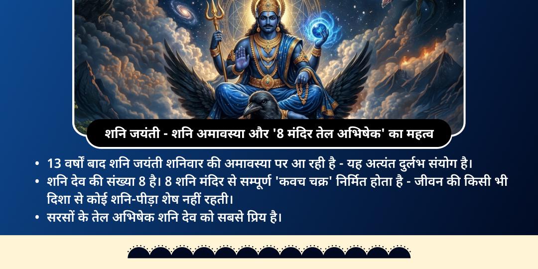 शनि जयंती-शनि अमावस्या 8 शनि मंदिर तेल-तिल महा अभिषेक