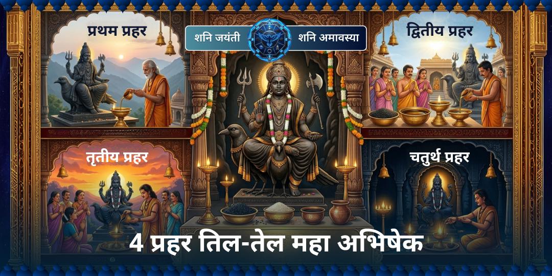 सिर्फ एक अभिषेक नहीं, चारों प्रहरों में शनिकृपा का दिव्य आवाहन करें और जीवन के हर आयाम को संतुलित करें। उज्जैन के नवग्रह शनि मंदिर में 4-प्रहर अभिषेक करें।
