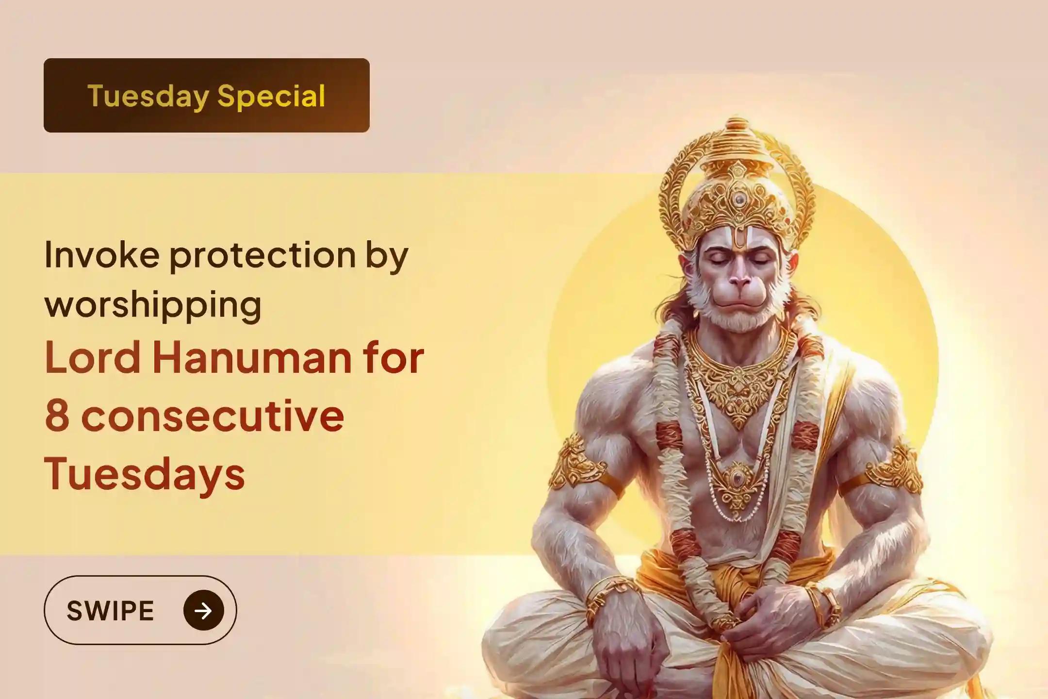 Participate in the powerful 8 Tuesdays Package of 8,00,000 Hanuman Moola Mantra Japam, 800 Hanuman Chalisa parayanam, 8 Kg Sindhoor Abhishekam and Homam for Unshakable Strength and Unstoppable Protection 🕉️