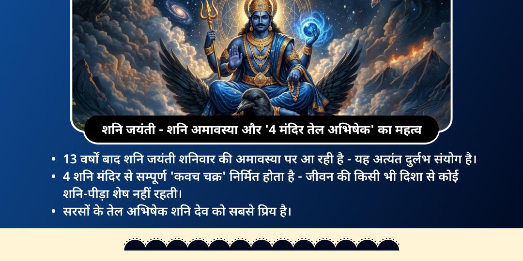 शनि जयंती-शनि अमावस्या 4 शनि मंदिर तेल अभिषेक