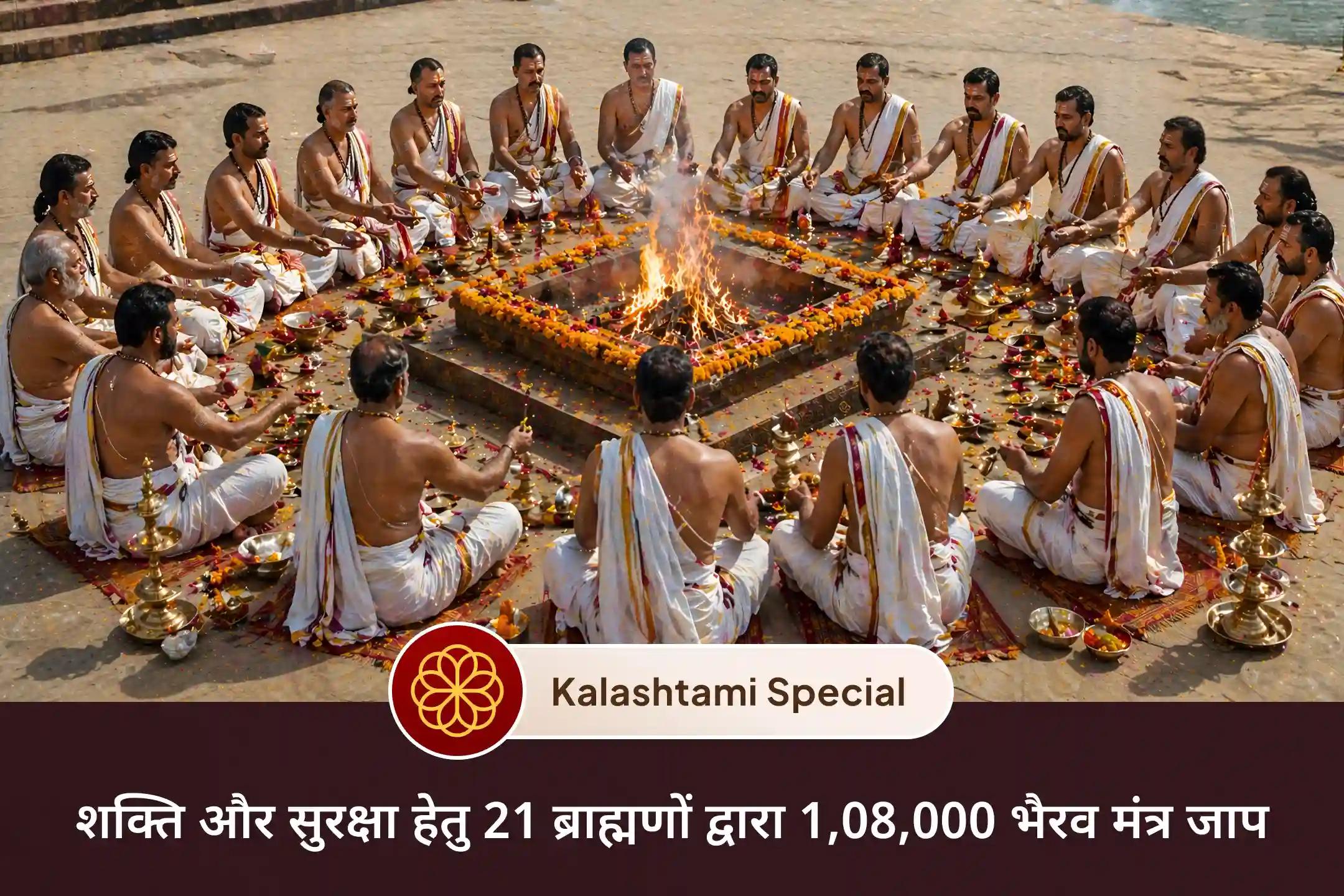 🔥 कालाष्टमी की पावन रात्रि पर काशी में 21 ब्राह्मणों द्वारा जागृत काल भैरव की शक्ति से निडर साहस पाने, मन के डर को दूर करने और दिव्य सुरक्षा का आशीर्वाद पाने का विशेष अवसर।