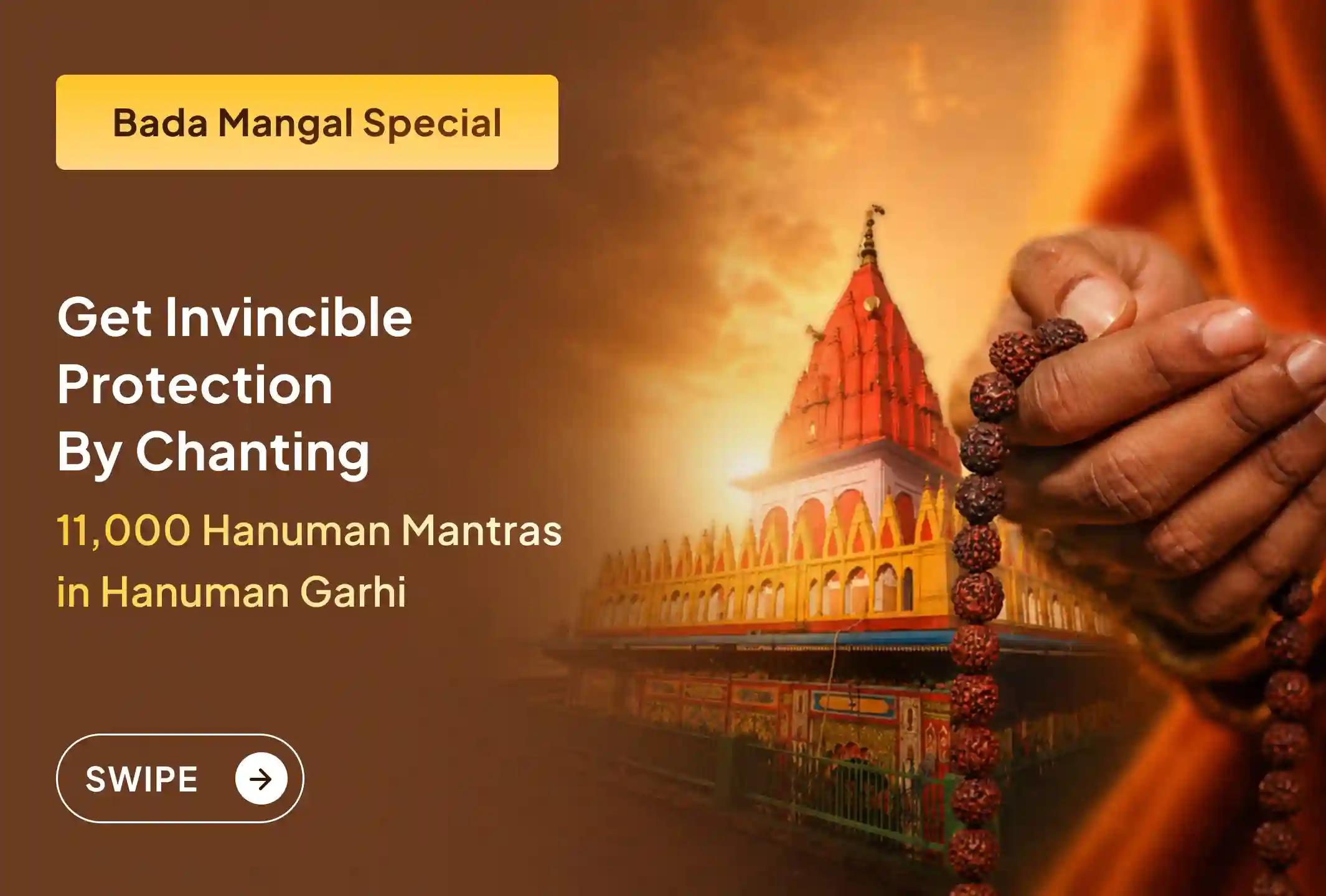 🚩 On the holy occasion of Bada Mangal, pray to Hanuman Ji from Hanuman Garhi, Ayodhya and receive the divine blessings of unshakable strength, invincible protection, and safety from every trouble. 🙏