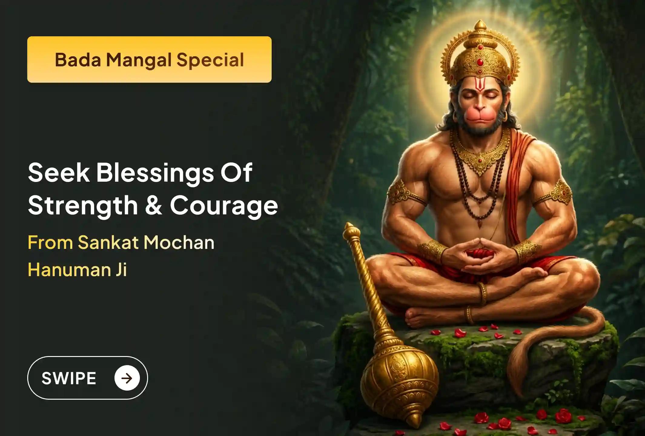 🙏 On the second Bada Mangal of the year, participate in the Vishal Bhandara and Sunderkand Path at the sacred Aliganj Hanuman Temple to seek Hanuman Ji’s divine protection, courage, and strength during difficult times. 