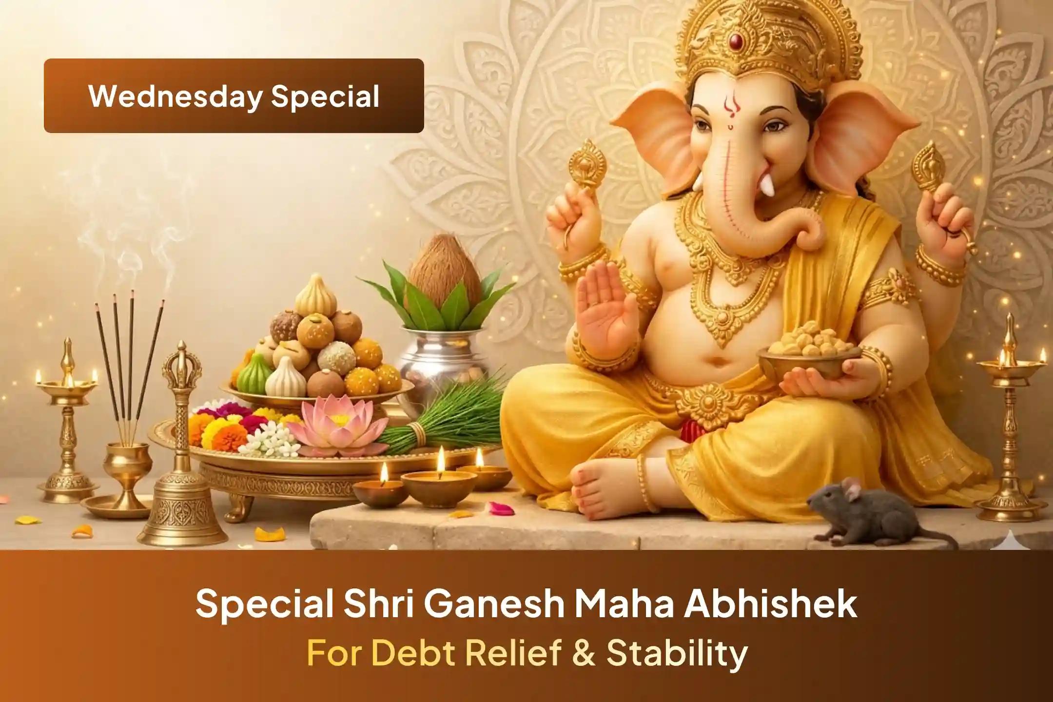 🌟Are you troubled by rising debt and financial instability? Participate in this special Sugarcane Juice Abhishek on Ekadashi through Sri Mandir and experience the blessings of Lord Ganesh for smooth financial flow and balance.