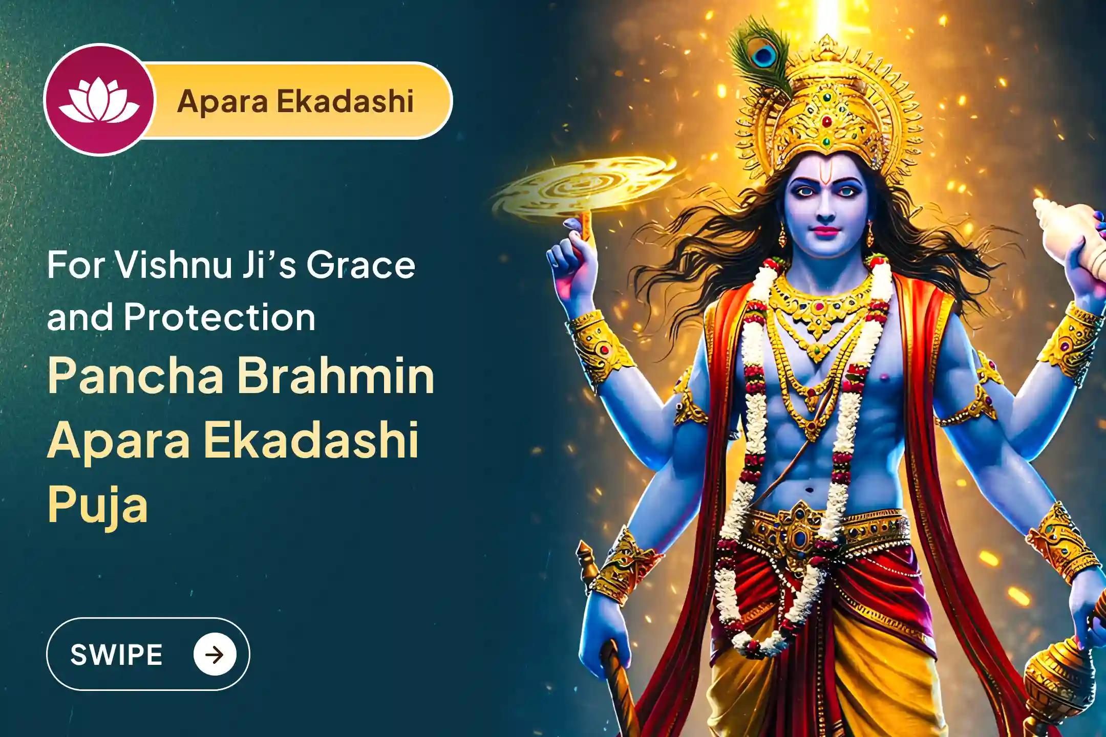 ✨ On this sacred Apara Ekadashi, amplify your prayers through the divine power of 5 Brahmins, 5,100 Narayan Mantra Jaap, and 5,100 Tulsi Patra Arpan to receive Bhagwan Vishnu’s complete blessings for prosperity and family well-being.