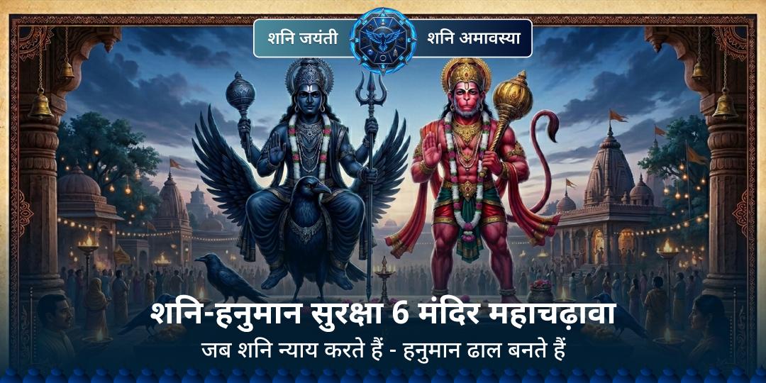 शनि जयंती पर 3 शनि व 3 हनुमान मंदिर में महाचढ़ावा कर 'शनि-हनुमान सुरक्षा चक्र' बनाएं!