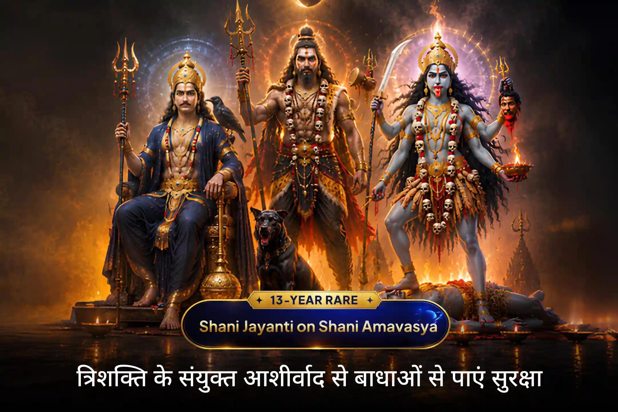 🌑 इस शनि अमावस्या, शनि देव, भैरव और माँ काली की संयुक्त दिव्य शक्तियों का आह्वान करें, नकारात्मकता को समाप्त करें और अपने मार्ग को अदृश्य बाधाओं से सुरक्षित करें।