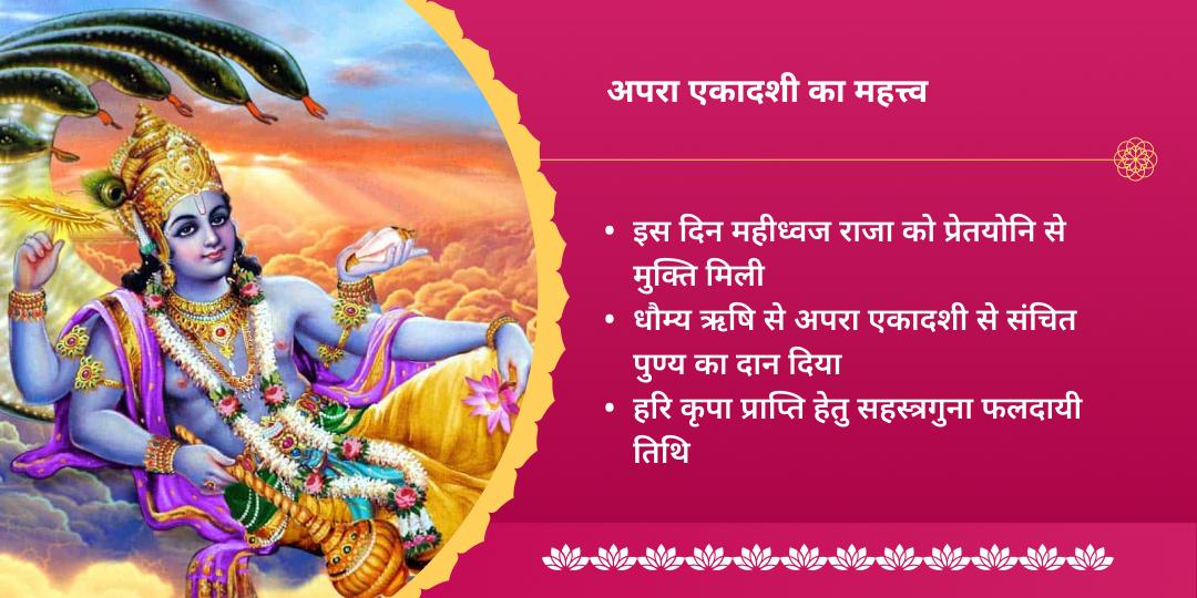 अपरा एकादशी श्री हरि विष्णु संपूर्ण आराधना चढ़ावा, हवन, अभिषेक, पाठ एवं पंडा सेवा  