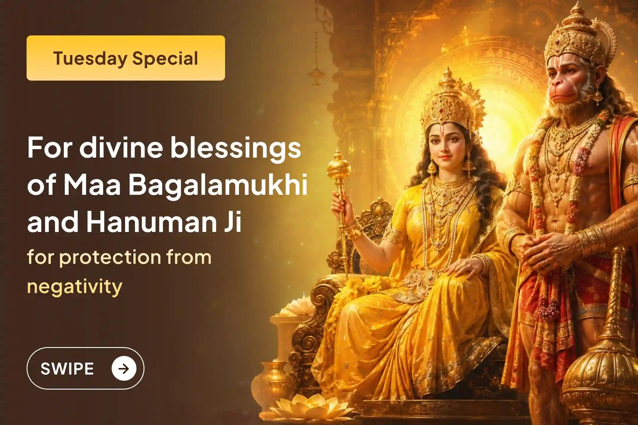 🚩 On this Bada Mangal, receive Hanuman Ji’s divine protection and Maa Bagalamukhi’s powerful blessings that calm enemies and remove negativity from your life.