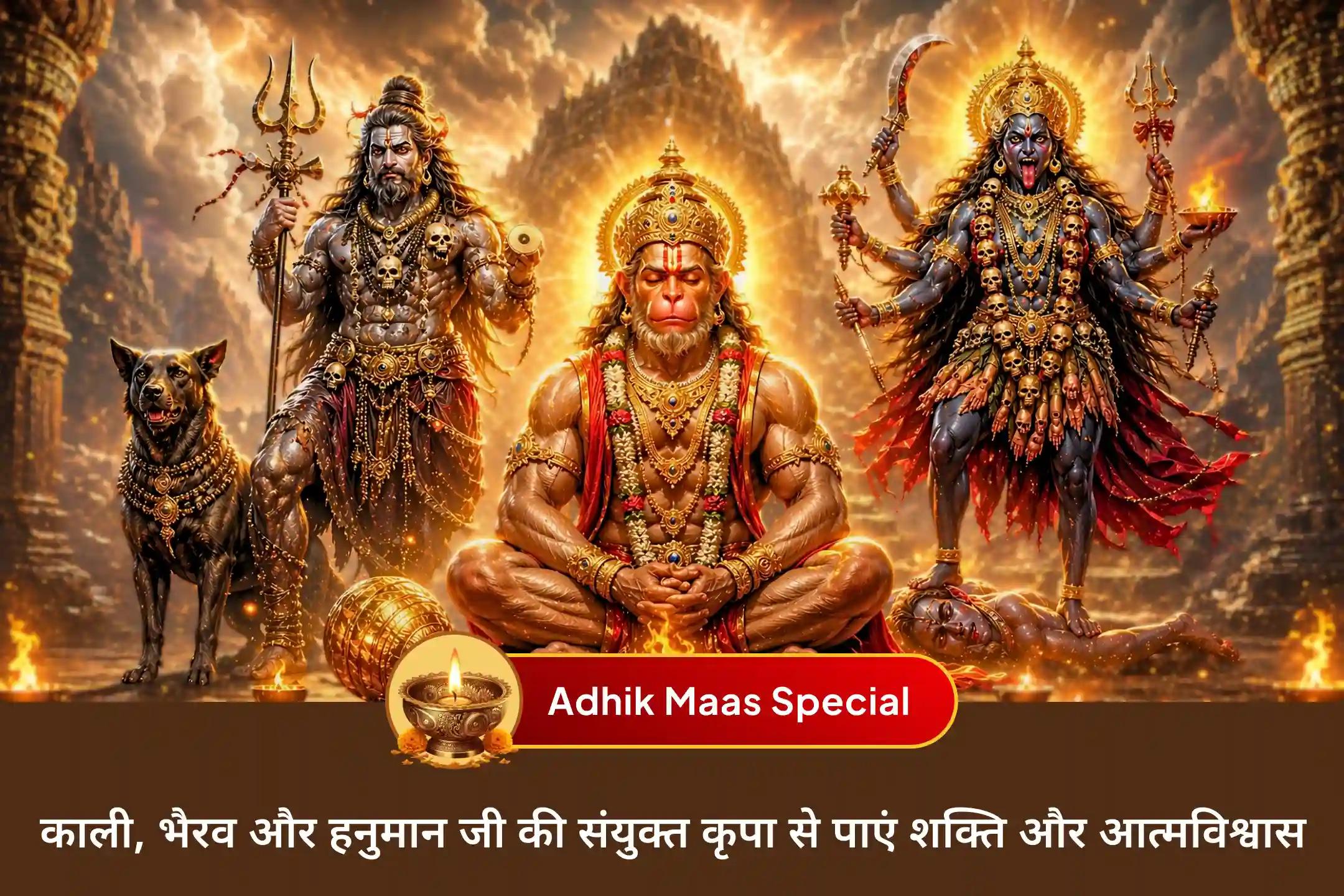 🔱 8 साल बाद अधिक मास में इस दुर्लभ बड़ा मंगल पर शक्तिशाली महायज्ञ के माध्यम से हनुमान जी, काल भैरव और मां महाकाली की संयुक्त कृपा से जुड़ें और संपूर्ण सुरक्षा तथा नकारात्मकता व शत्रुओं पर विजय का आशीर्वाद पाएं।