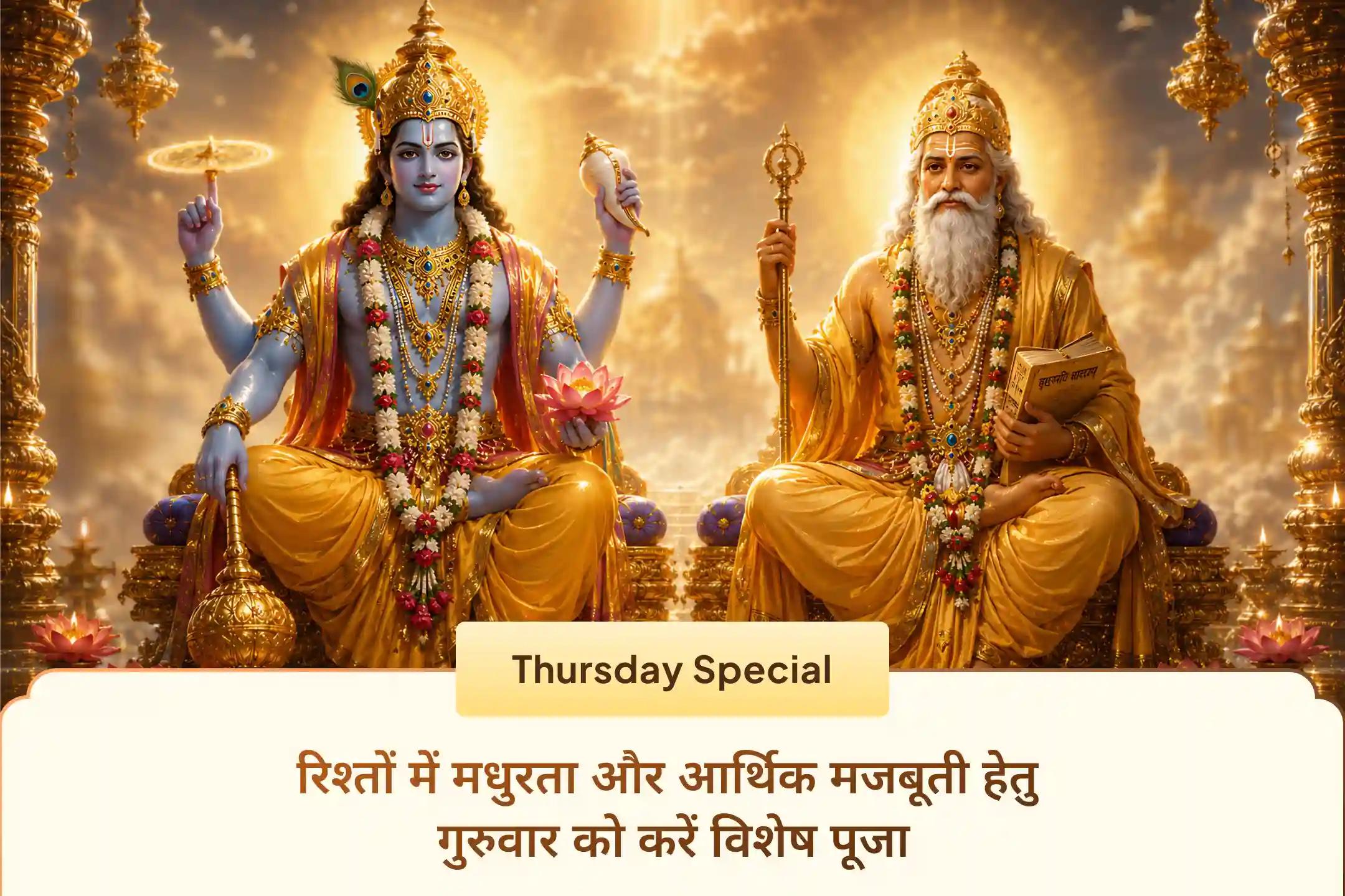 💛 क्या आपके विवाह में देरी हो रही है या बार-बार आर्थिक वृद्धि से जुड़ी परेशानियां आ रही हैं? इस गुरुवार भगवान श्री बृहस्पति देव की कृपा से अपने जीवन में स्थिरता और खुशियों का आशीर्वाद प्राप्त करें।💛