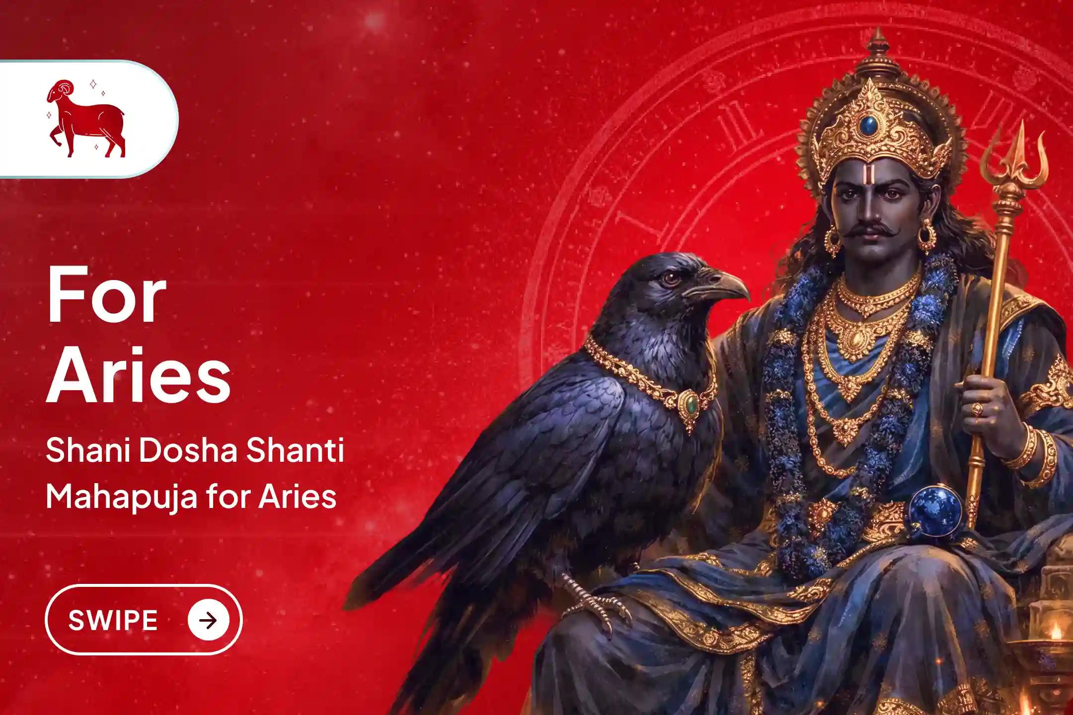 🪔 Join this special Shani Puja to calm the effects of the first phase of Sade Sati on Aries and receive protection from Lord Shani against rising expenses, anxiety, and instability.