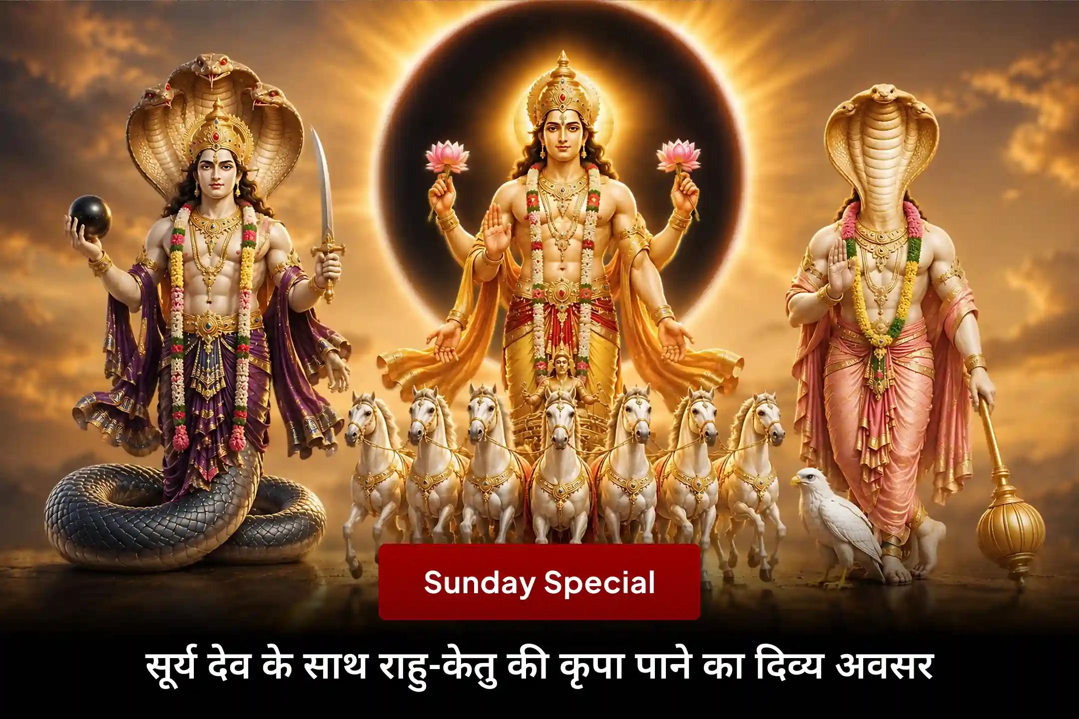 🔆 इस रविवार सूर्य और राहु-केतु की कृपा से पाएं करियर में उन्नति, बेहतर नेतृत्व क्षमता और जीवन में स्पष्ट दिशा पाने का विशेष अवसर। 🙏