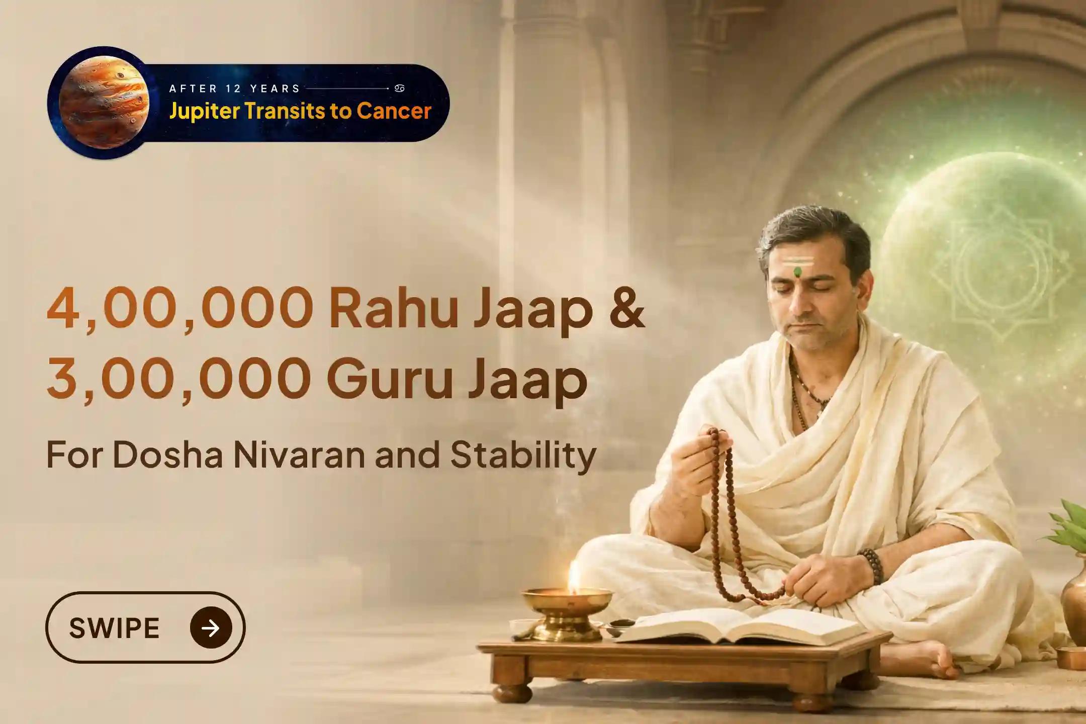 After 12 Years Rare Jupiter Transit in Kark Rashi During Adhik Maas, a Powerful Rahu-Guru Alignment Brings Guru Chandal Dosha Nivaran and Life Stability Blessings. 🙏