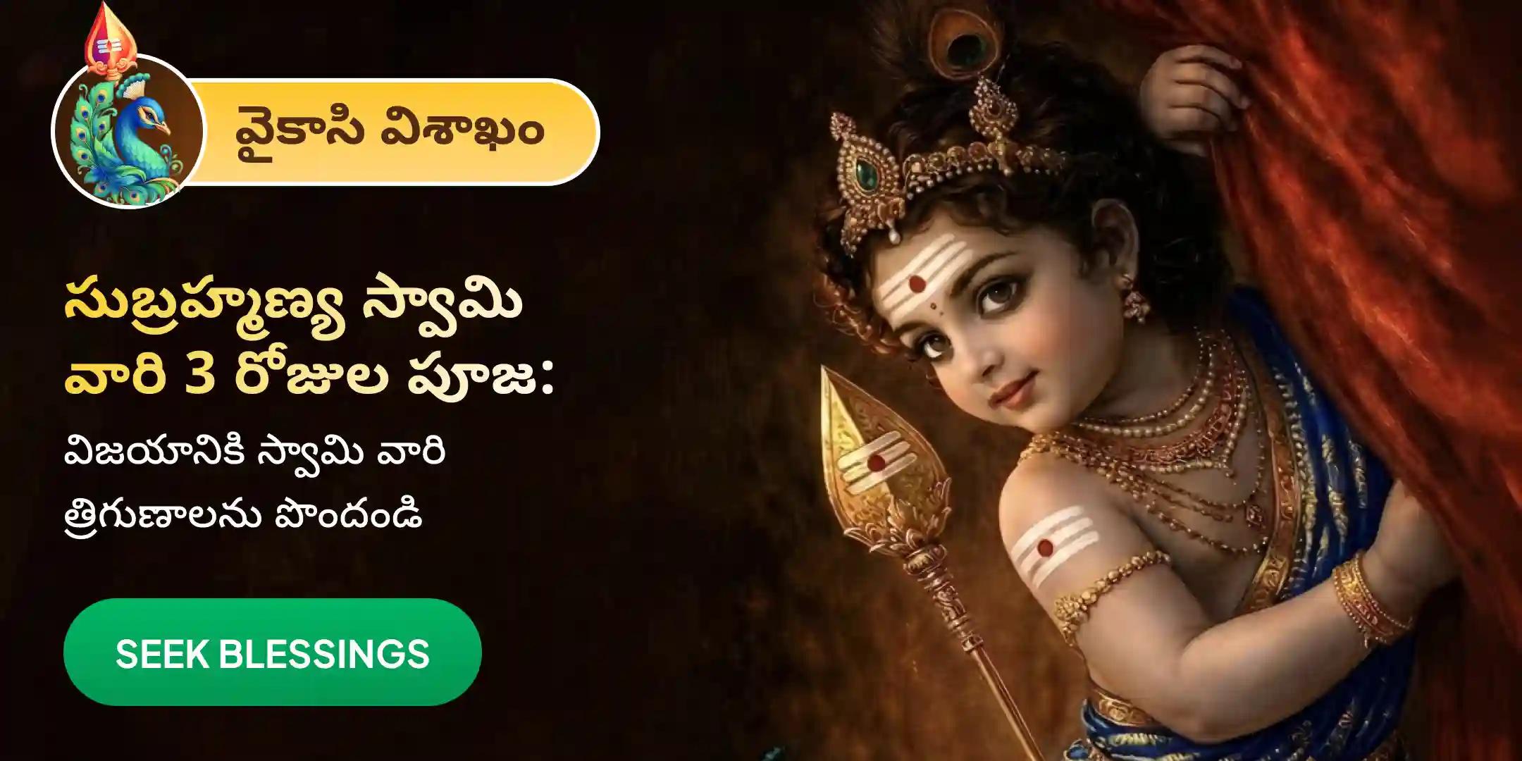 3 రోజులు వేల్ అర్చన, భస్మ అర్చన, మరియు శత్రు సంహార త్రిశతి హోమం