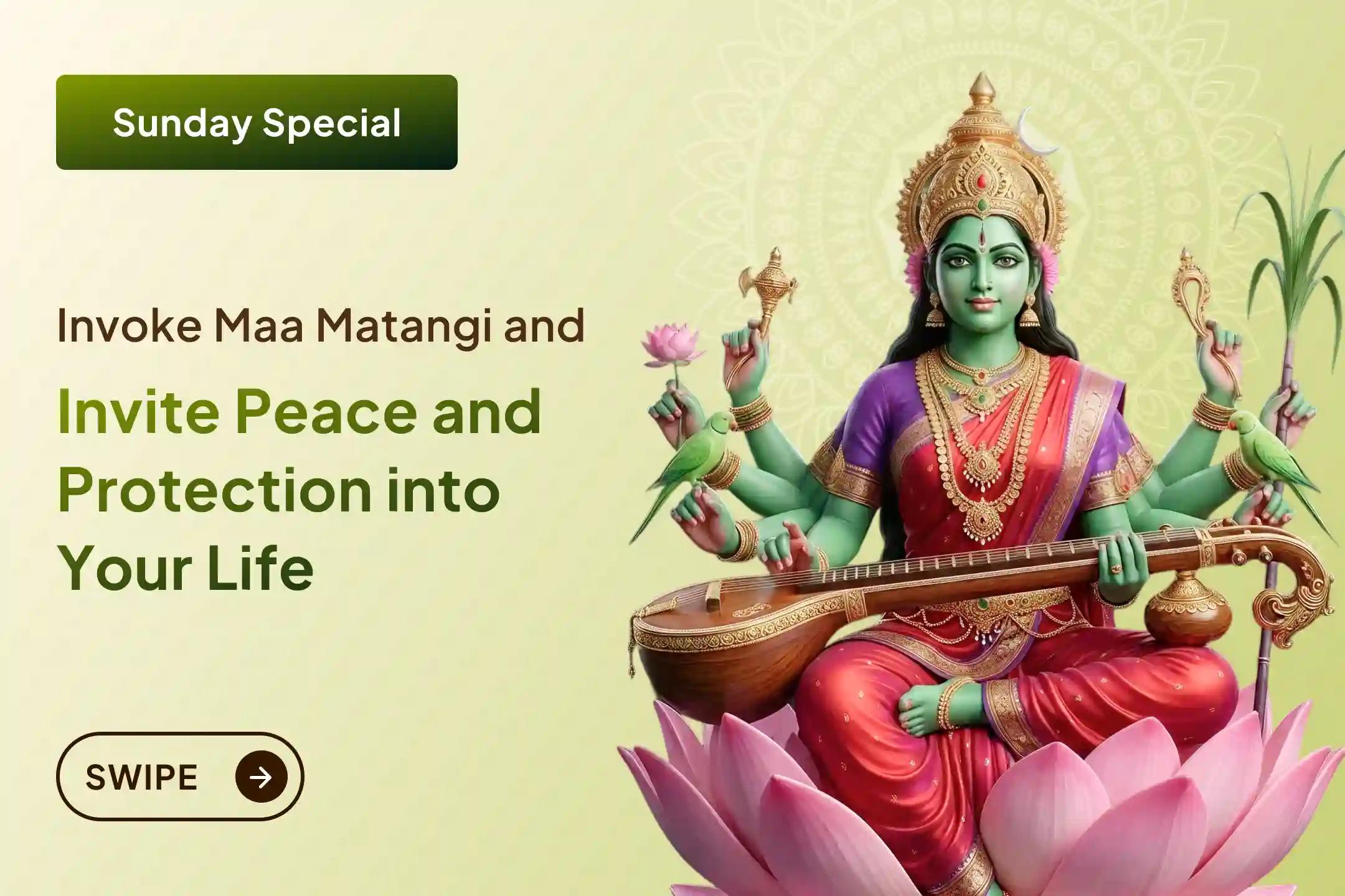 🌿 On this Sunday, participate in this special Matangi Mahavidya Puja and experience peace, protection, and positive energy in life through the blessings of the Divine Mother.