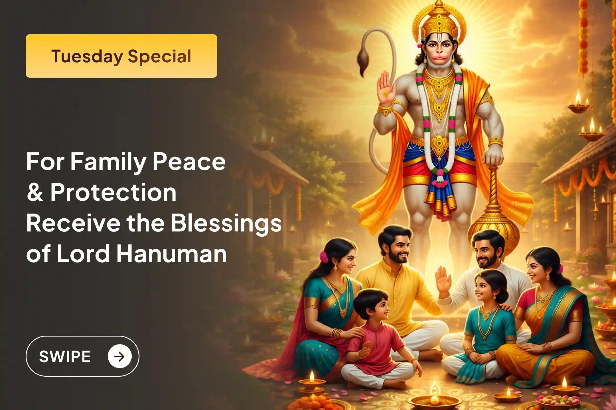 🌸Do you want to bring back love and mutual understanding in your family? Receive the blessings of Lord Hanuman this Tuesday and welcome peace and prosperity into your home.🌸