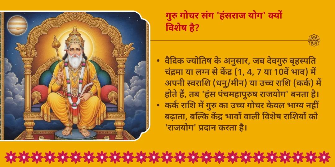 गुरु गोचर हंसराज योग विशेष राशि अनुसार महासेवा